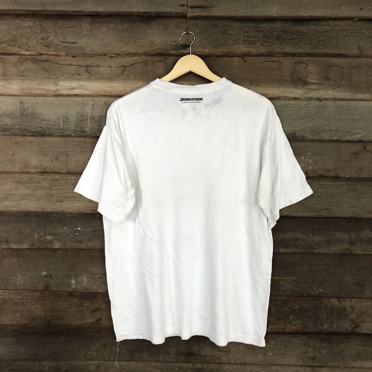 Vintage DL 90s Y2K Bridgestone Potenza F1 vintage WHite Tshirt #3542 Size US L / EU 52-54 / 3 - 10 Thumbnail