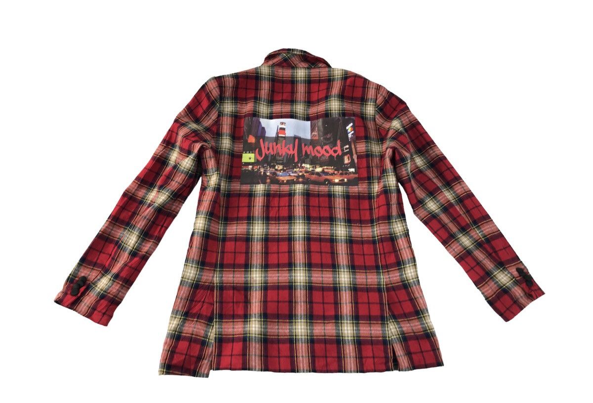 Japanese Brand Junky Mood Checked Tartan Screen Printed Coat Jacket R180j Size M / US 6-8 / IT 42-44 - 1 Thumbnail
