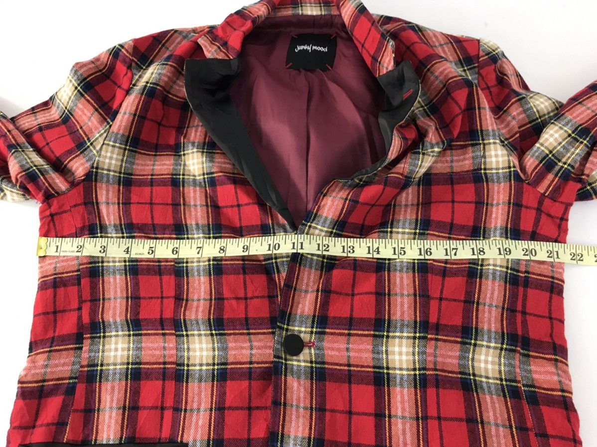 Japanese Brand Junky Mood Checked Tartan Screen Printed Coat Jacket R180j Size M / US 6-8 / IT 42-44 - 11 Thumbnail