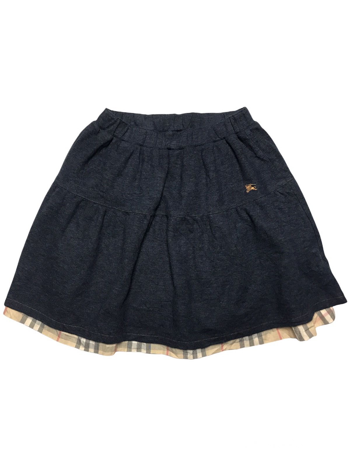 image of Burberry London Skirt Size 150A (Waist 20-25) in Wash Navy, Women's