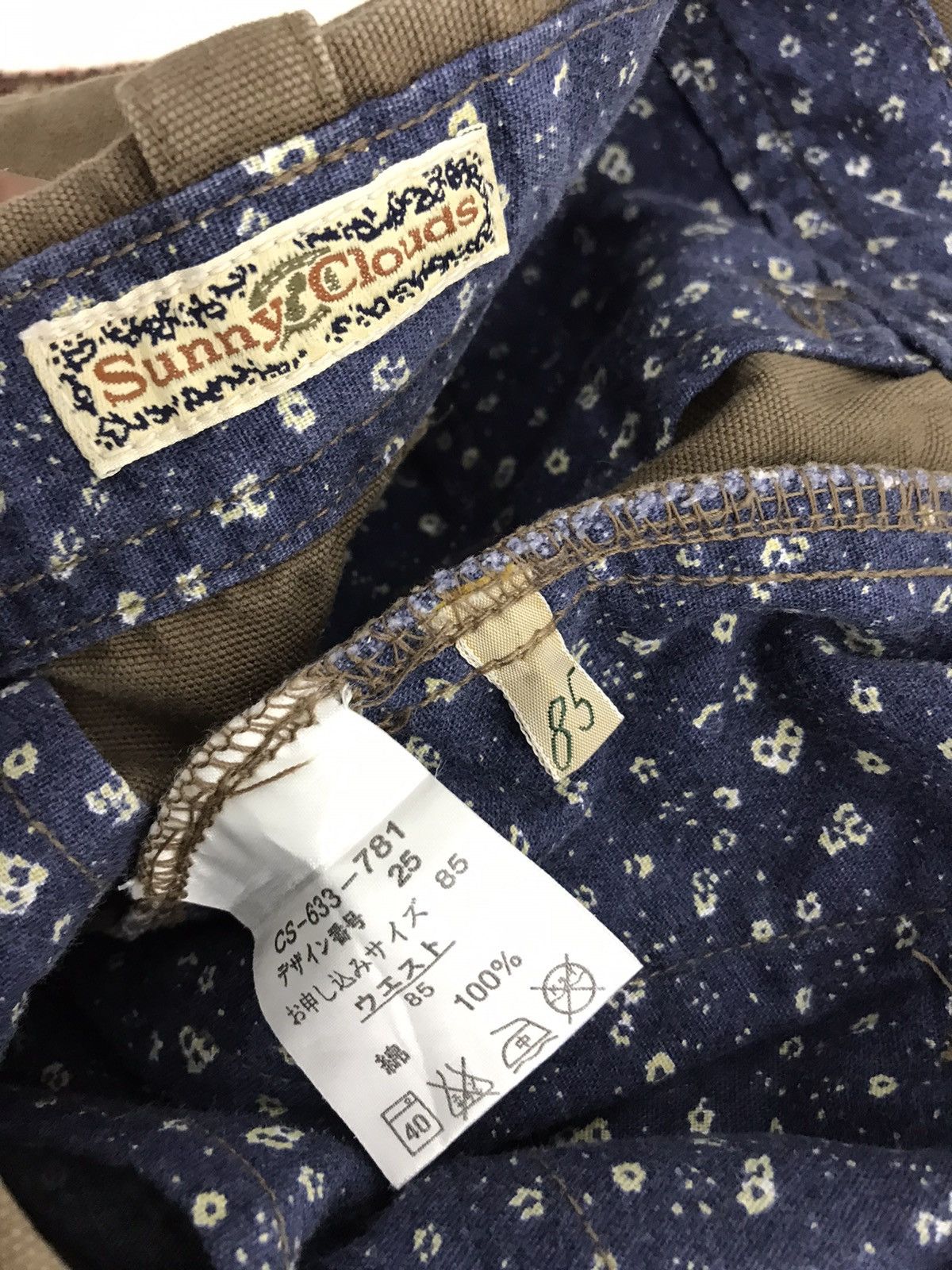 Japanese Brand Wide Baggy Cargo Pant Sunny Cloud 3🟦3 Size US 33 - 5 Thumbnail