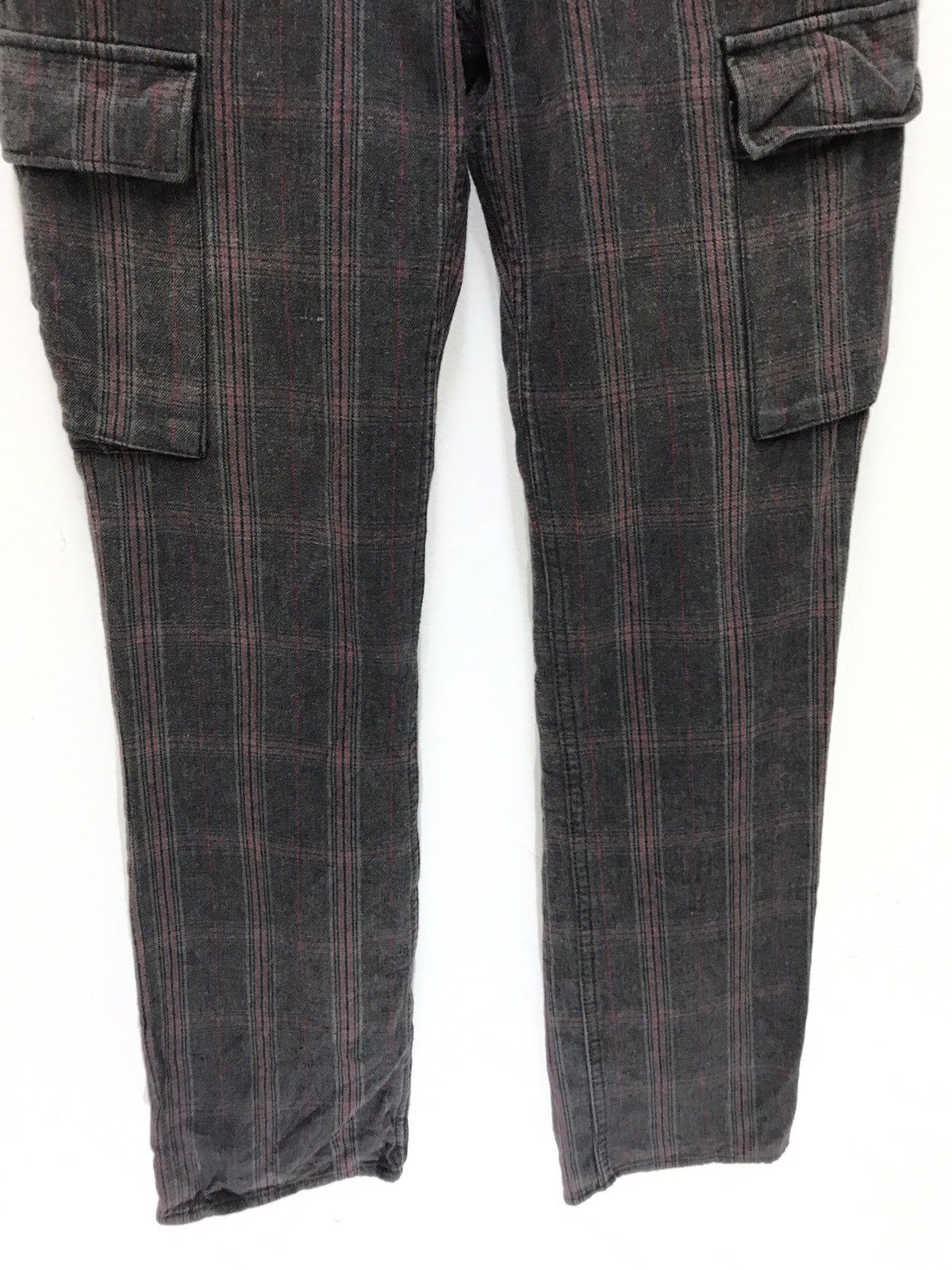Japanese Brand TK Mixpice Cargo Tartan Plaid Check Woven Cotton Slim Pant Size US 32 / EU 48 - 3 Thumbnail