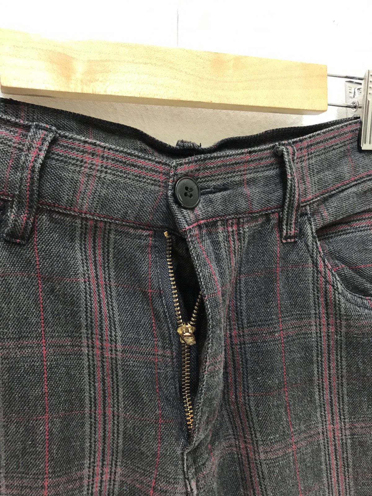 Japanese Brand TK Mixpice Cargo Tartan Plaid Check Woven Cotton Slim Pant Size US 32 / EU 48 - 4 Thumbnail