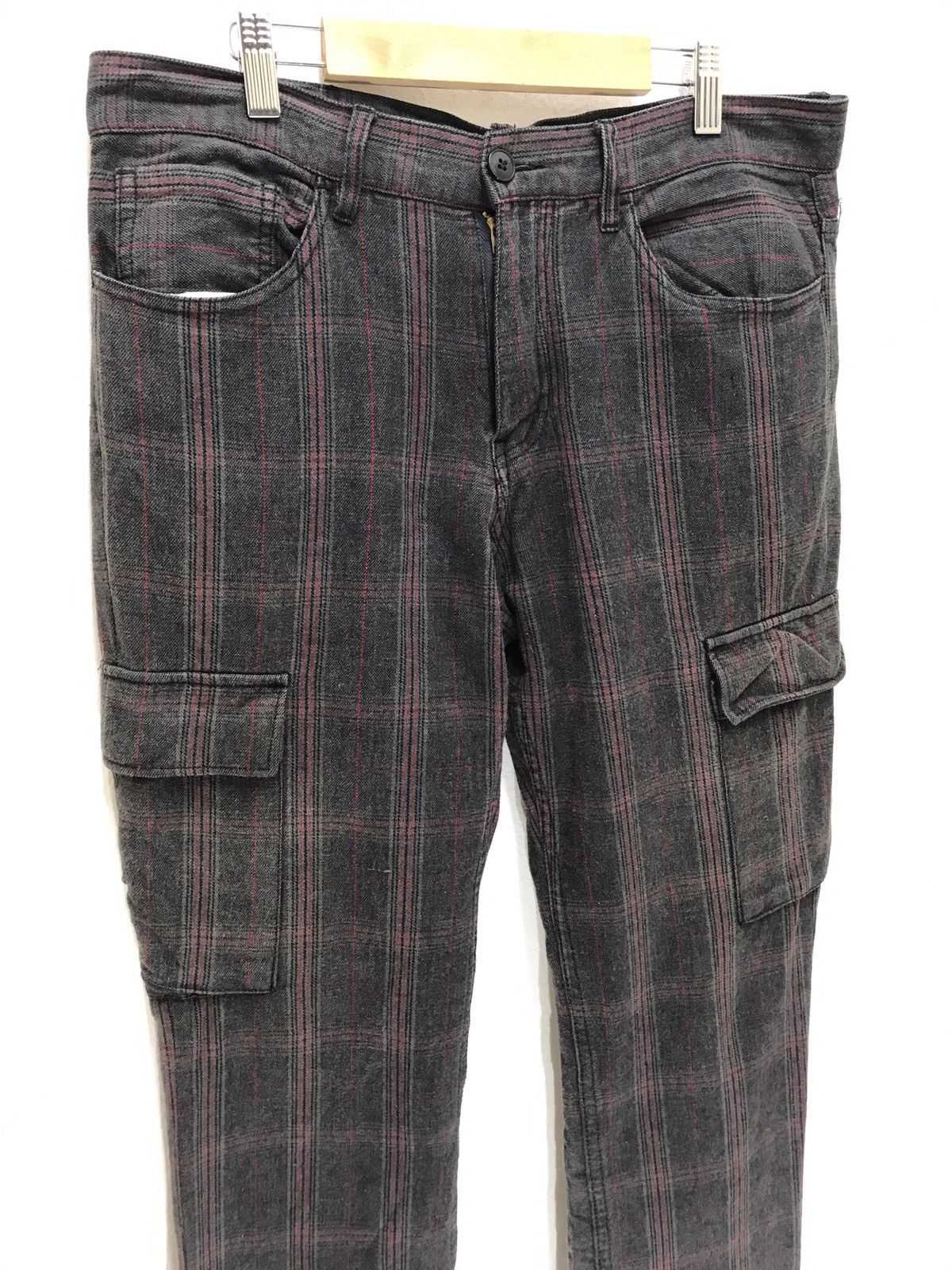 Japanese Brand TK Mixpice Cargo Tartan Plaid Check Woven Cotton Slim Pant Size US 32 / EU 48 - 1 Thumbnail