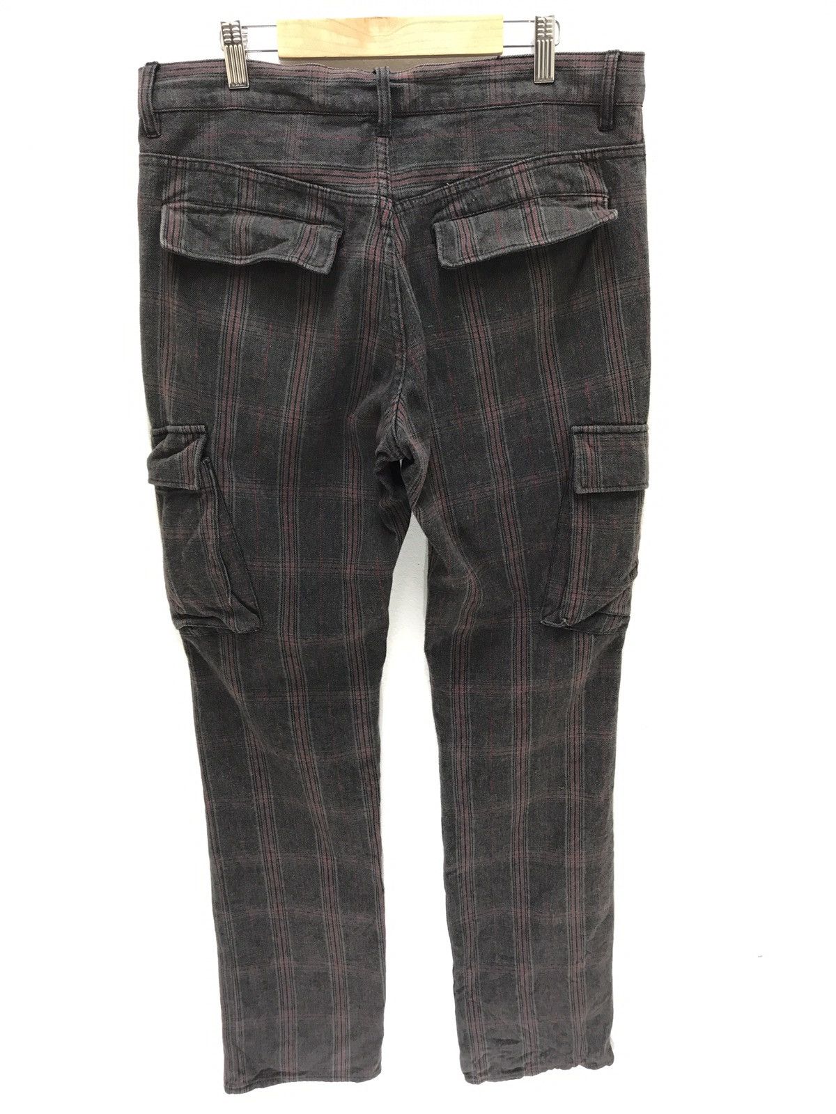 Japanese Brand TK Mixpice Cargo Tartan Plaid Check Woven Cotton Slim Pant Size US 32 / EU 48 - 5 Thumbnail