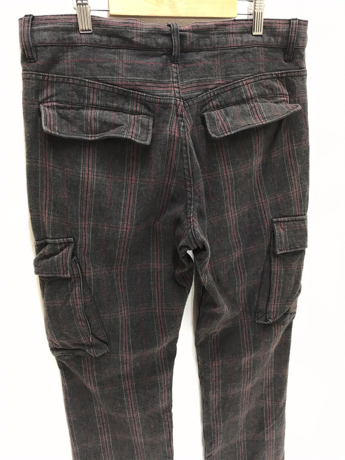 Japanese Brand TK Mixpice Cargo Tartan Plaid Check Woven Cotton Slim Pant Size US 32 / EU 48 - 6 Thumbnail