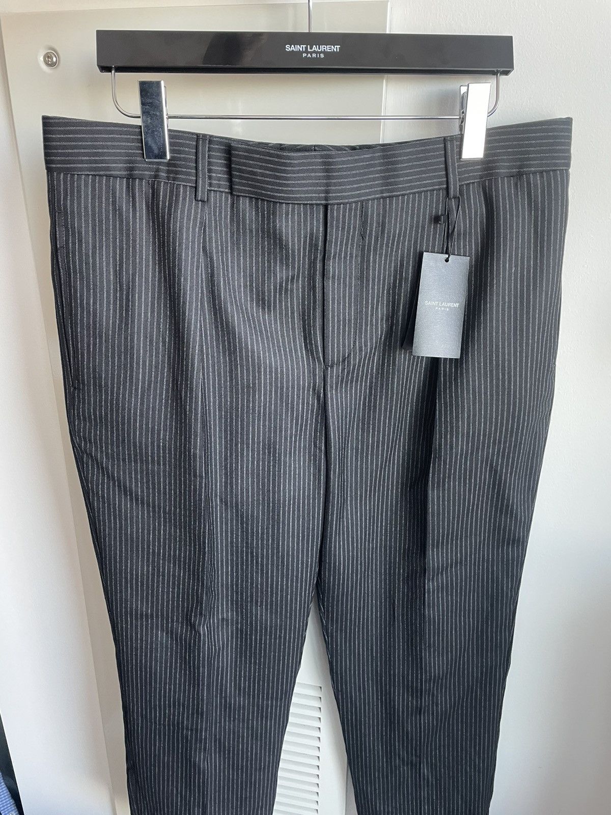 Saint Laurent Paris × Yves Saint Laurent Rare Classic Sold Out Striped Rive Gauche Wool Silk Pant Size US 34 / EU 50 - 22 Thumbnail