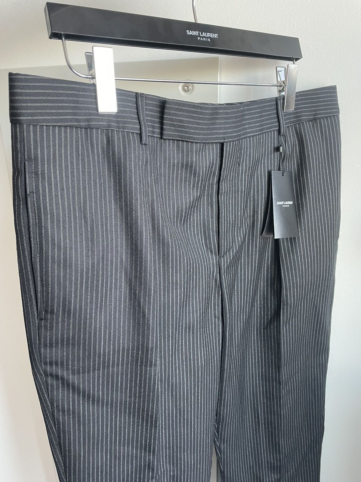 Saint Laurent Paris × Yves Saint Laurent Rare Classic Sold Out Striped Rive Gauche Wool Silk Pant Size US 34 / EU 50 - 21 Thumbnail