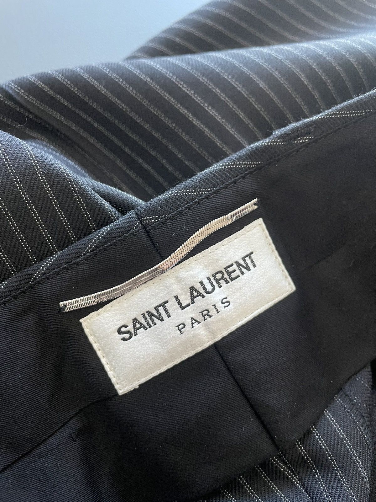 Saint Laurent Paris × Yves Saint Laurent Rare Classic Sold Out Striped Rive Gauche Wool Silk Pant Size US 34 / EU 50 - 4 Thumbnail