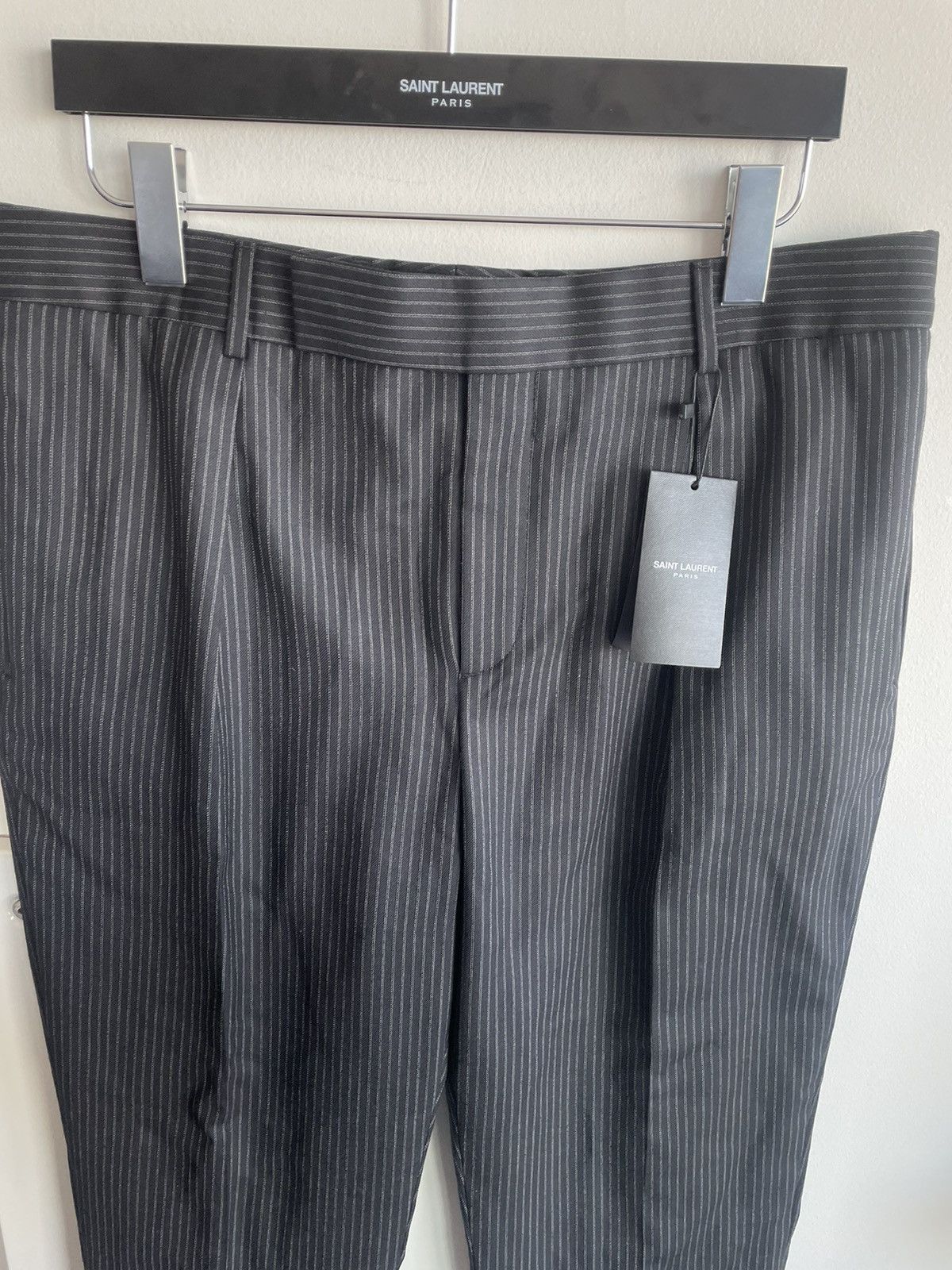 Saint Laurent Paris × Yves Saint Laurent Rare Classic Sold Out Striped Rive Gauche Wool Silk Pant Size US 34 / EU 50 - 20 Thumbnail