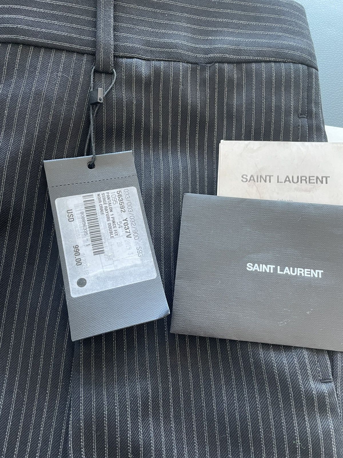 Saint Laurent Paris × Yves Saint Laurent Rare Classic Sold Out Striped Rive Gauche Wool Silk Pant Size US 34 / EU 50 - 13 Thumbnail