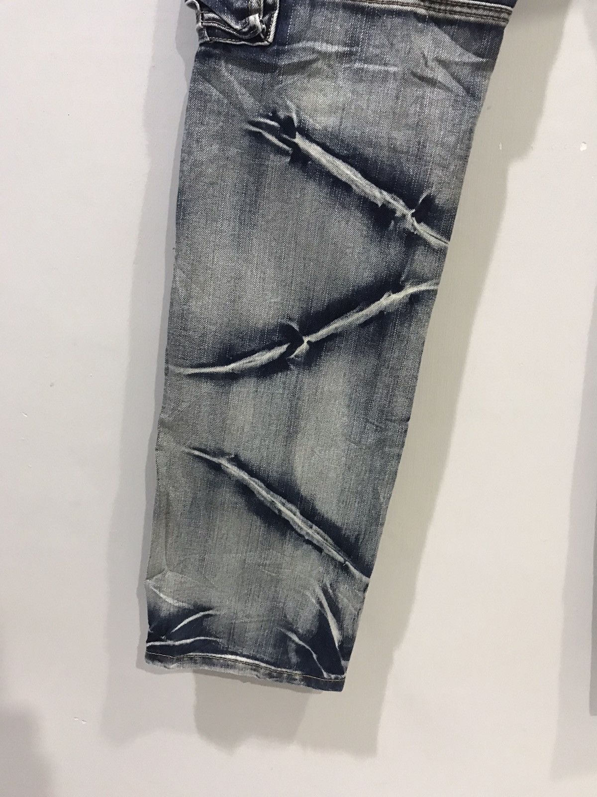 Japanese Brand × Seditionaries STATEMENT.P🔥Rare jeansian Samurai Slash Faded Cargo Denim Size US 33 - 15 Thumbnail