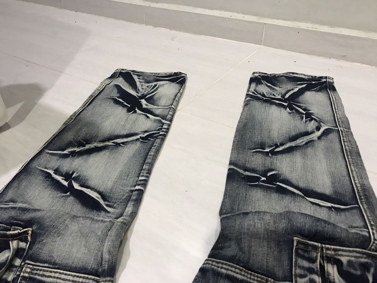 Japanese Brand × Seditionaries STATEMENT.P🔥Rare jeansian Samurai Slash Faded Cargo Denim Size US 33 - 25 Thumbnail