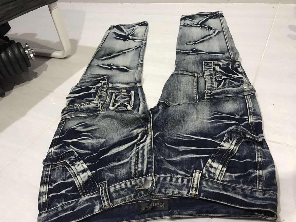 Japanese Brand × Seditionaries STATEMENT.P🔥Rare jeansian Samurai Slash Faded Cargo Denim Size US 33 - 24 Thumbnail