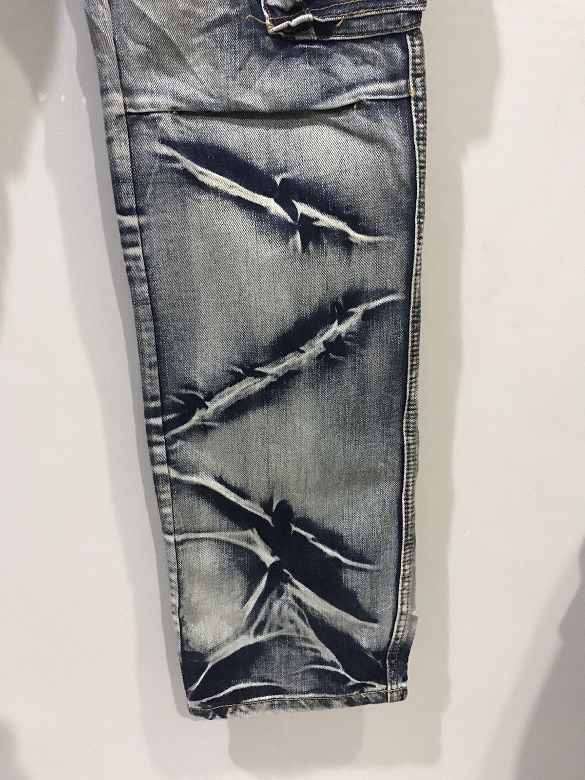Japanese Brand × Seditionaries STATEMENT.P🔥Rare jeansian Samurai Slash Faded Cargo Denim Size US 33 - 8 Thumbnail
