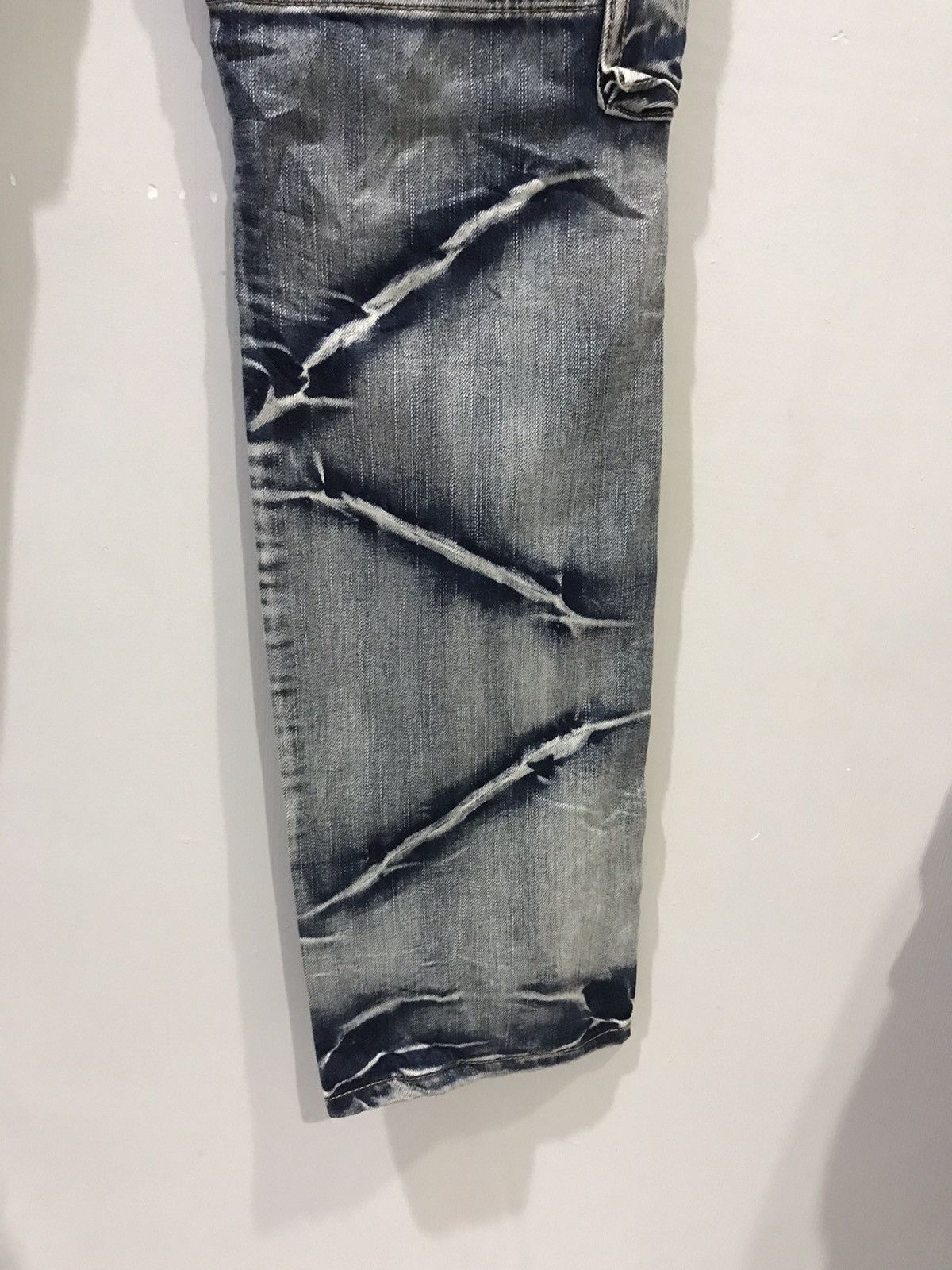 Japanese Brand × Seditionaries STATEMENT.P🔥Rare jeansian Samurai Slash Faded Cargo Denim Size US 33 - 14 Thumbnail