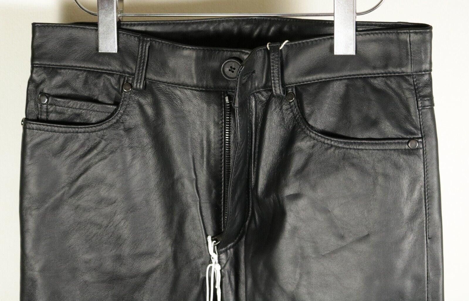 8 by YOOX 8 by Yoox Slim Leather Pants Size 30 Lambskin Size US 30 / EU 46 - 2 Thumbnail
