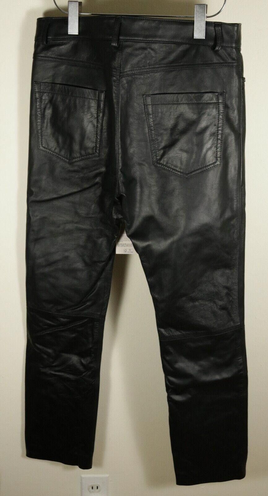 8 by YOOX 8 by Yoox Slim Leather Pants Size 30 Lambskin Size US 30 / EU 46 - 3 Thumbnail