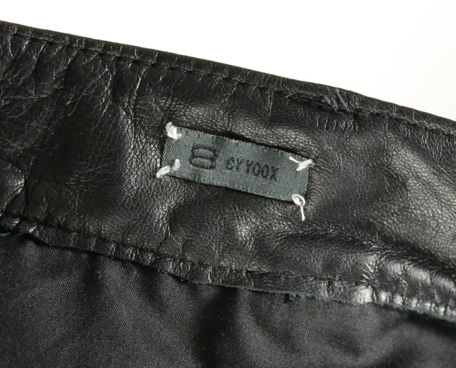8 by YOOX 8 by Yoox Slim Leather Pants Size 30 Lambskin Size US 30 / EU 46 - 4 Thumbnail