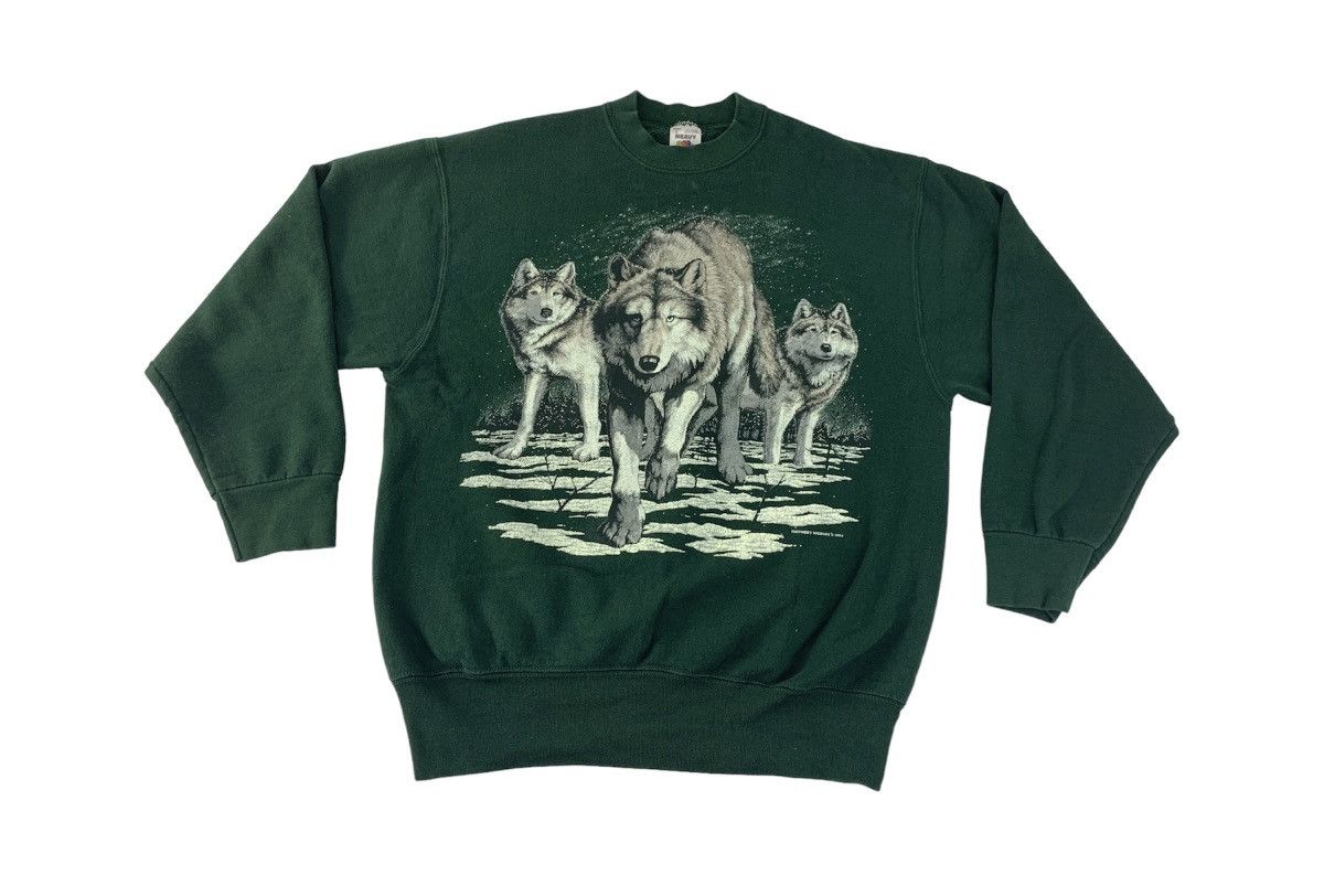 Fruit Of The Loom × Vintage 90s Fruit Of The Loom Fletcher’s Wildlife 94 Wolf Printed Size US L / EU 52-54 / 3 - 1 Thumbnail