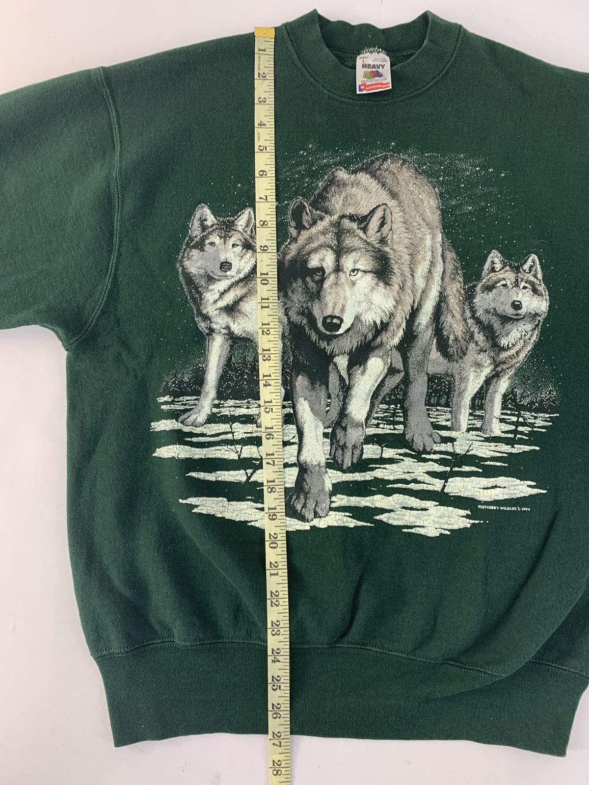 Fruit Of The Loom × Vintage 90s Fruit Of The Loom Fletcher’s Wildlife 94 Wolf Printed Size US L / EU 52-54 / 3 - 7 Thumbnail