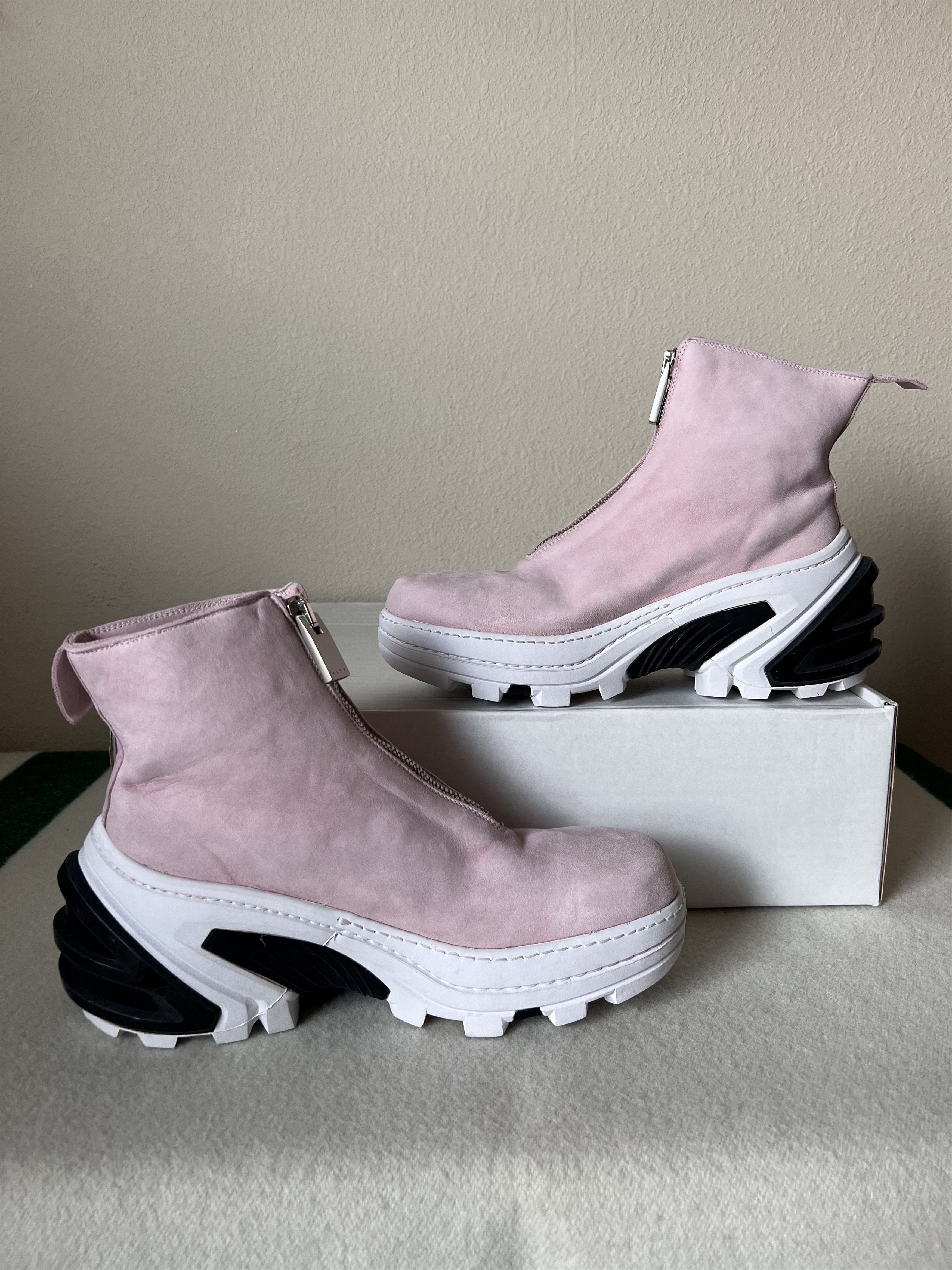 1017 Alyx 9SM Guidi Zipper Boots Pink Suede