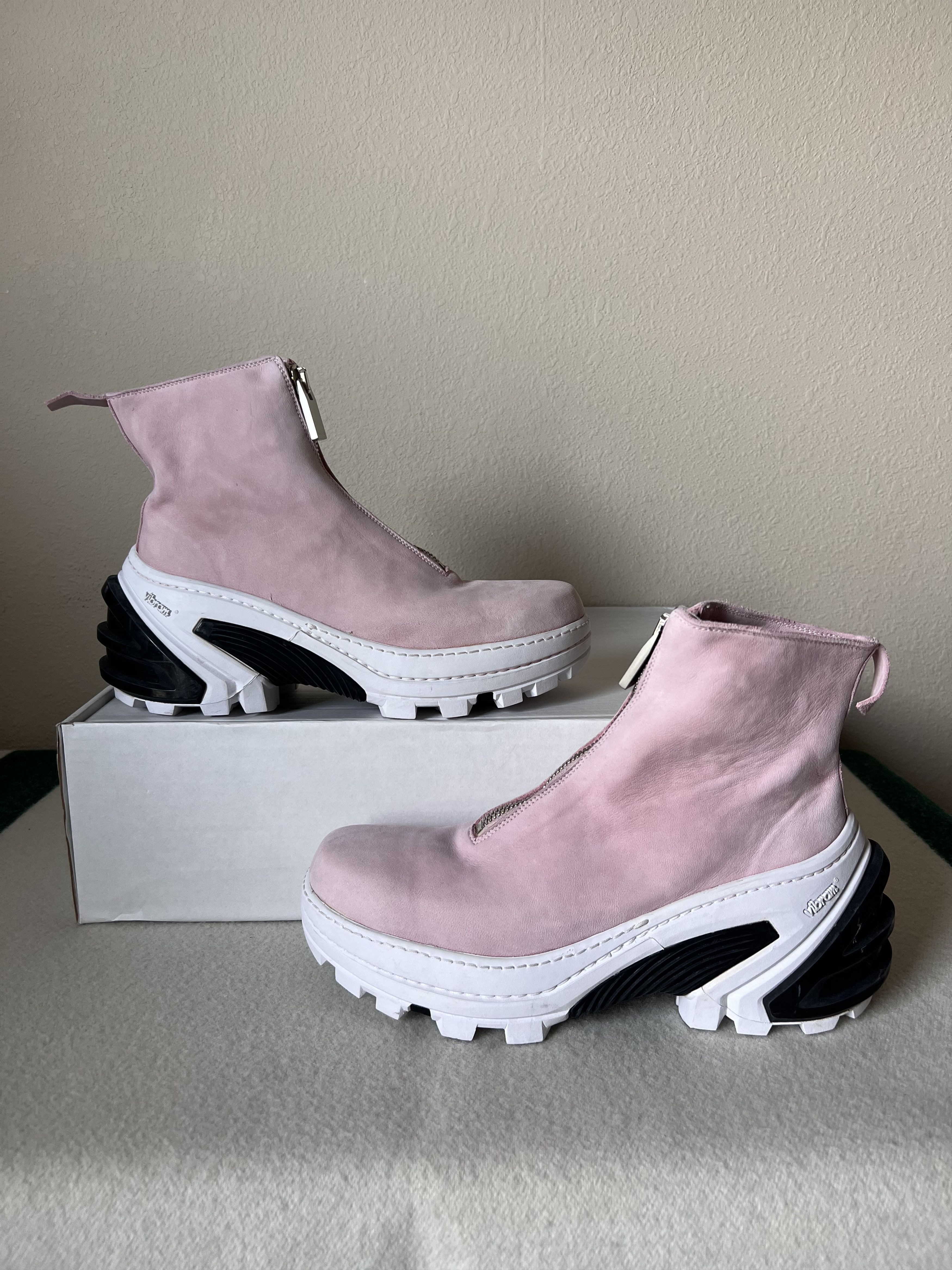 1017 Alyx 9SM Guidi Zipper Boots Pink Suede