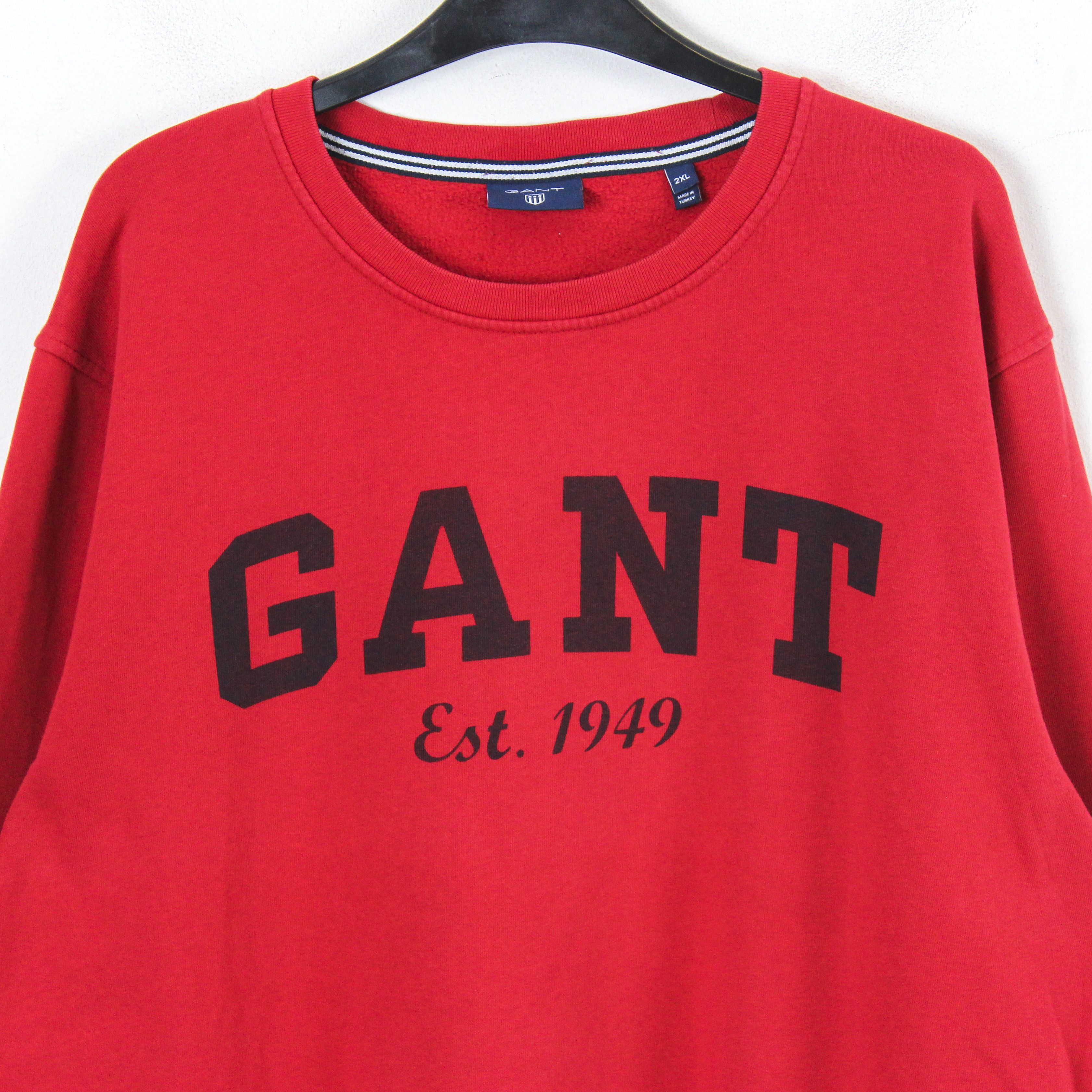 Gant Jumper 2XL Sweatshirt Cotton Casual Red Crew Neck Top Size US XXL / EU 58 / 5 - 2 Thumbnail