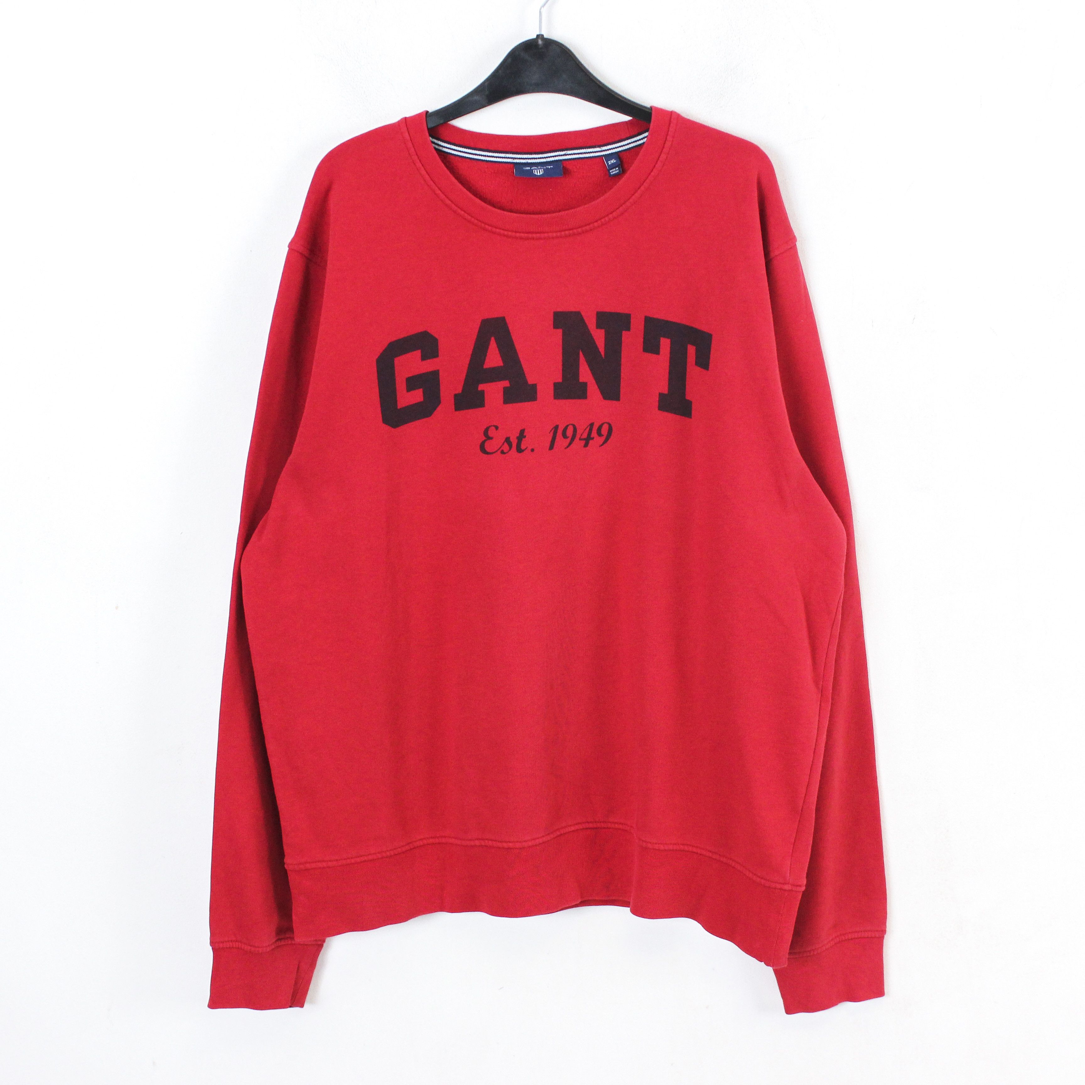 Gant Jumper 2XL Sweatshirt Cotton Casual Red Crew Neck Top Size US XXL / EU 58 / 5 - 1 Thumbnail