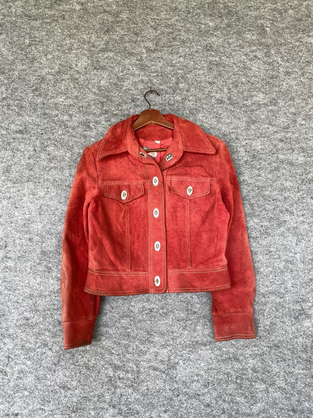 Genuine Leather SUEDE LIFE RED JACKET Size US XS / EU 42 / 0 - 1 Thumbnail