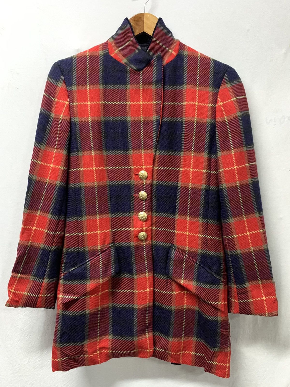 image of Escada Margaretha Ley in Red Tartan, Women's (Size Small)