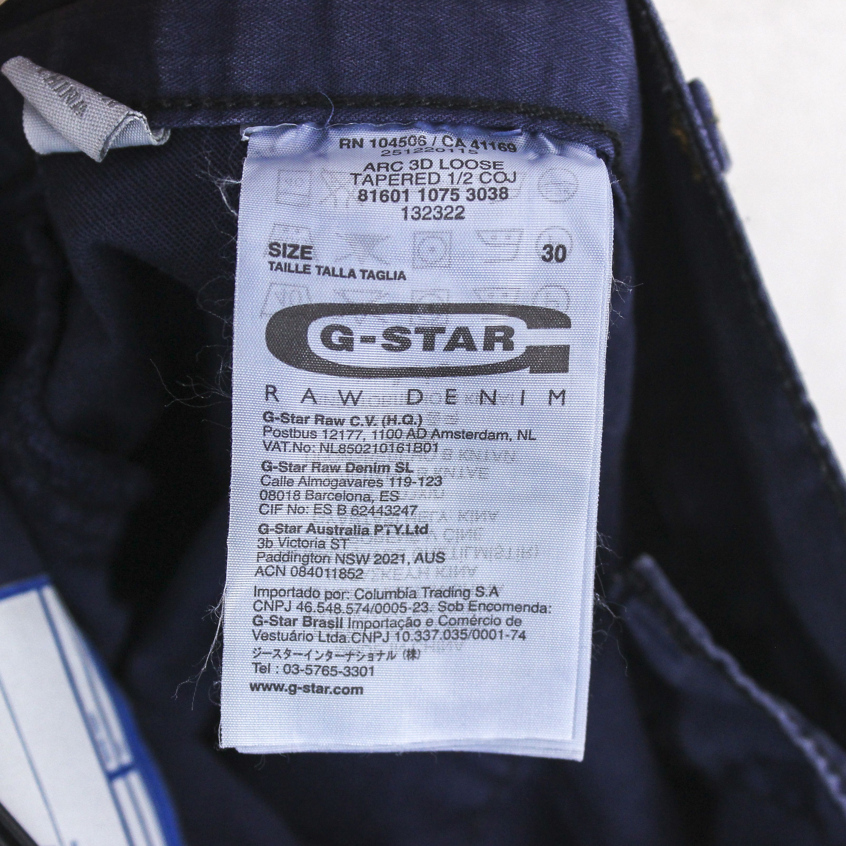G-Star DENIM GS01 ARC 3D Mens W30 Loose Tapered Short Bottoms Capri Size US 30 / EU 46 - 6 Thumbnail