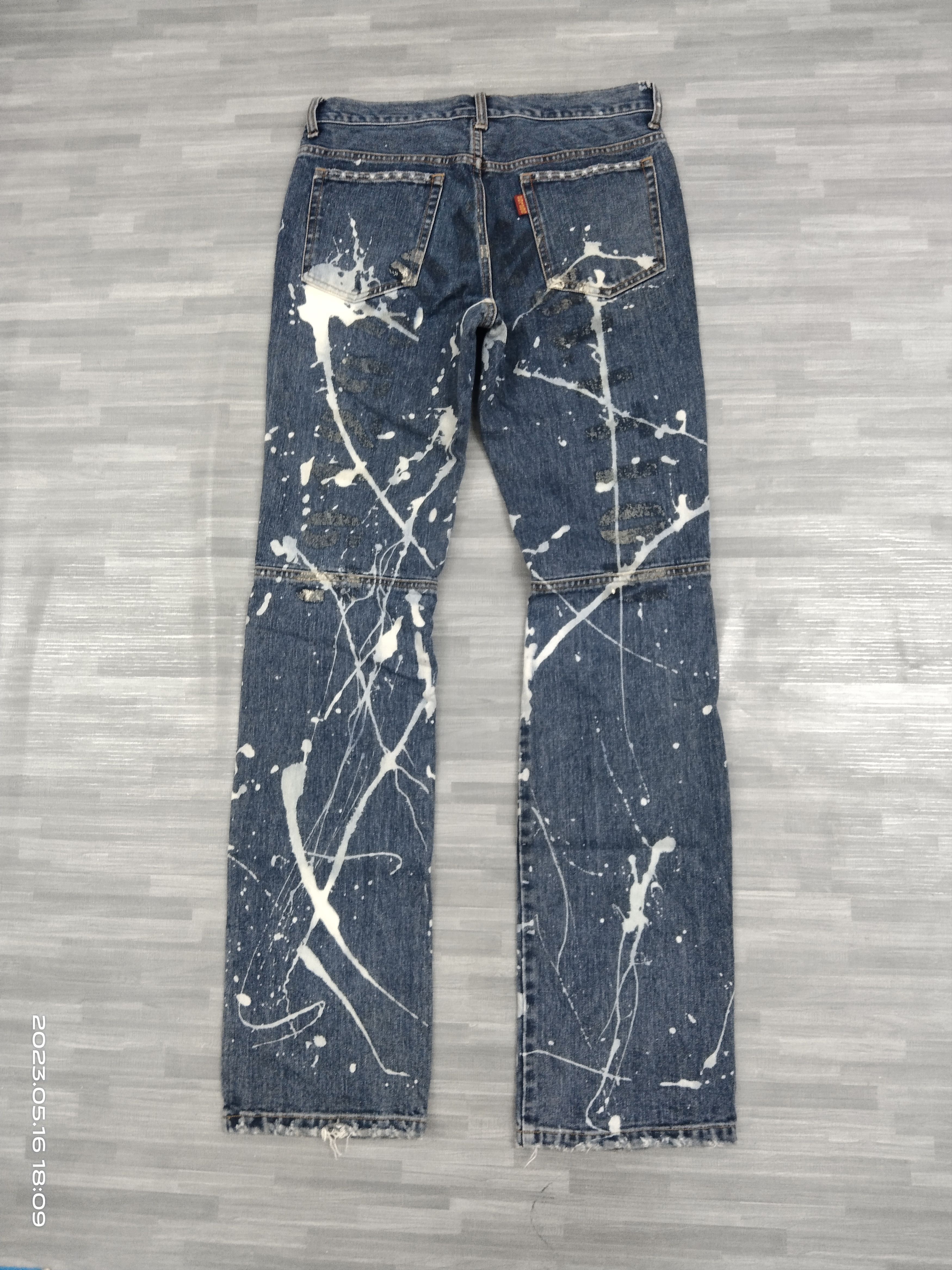 291295=Homme BLEACHED 291295-HOME DENIM PANTS Size US 29 - 3 Thumbnail