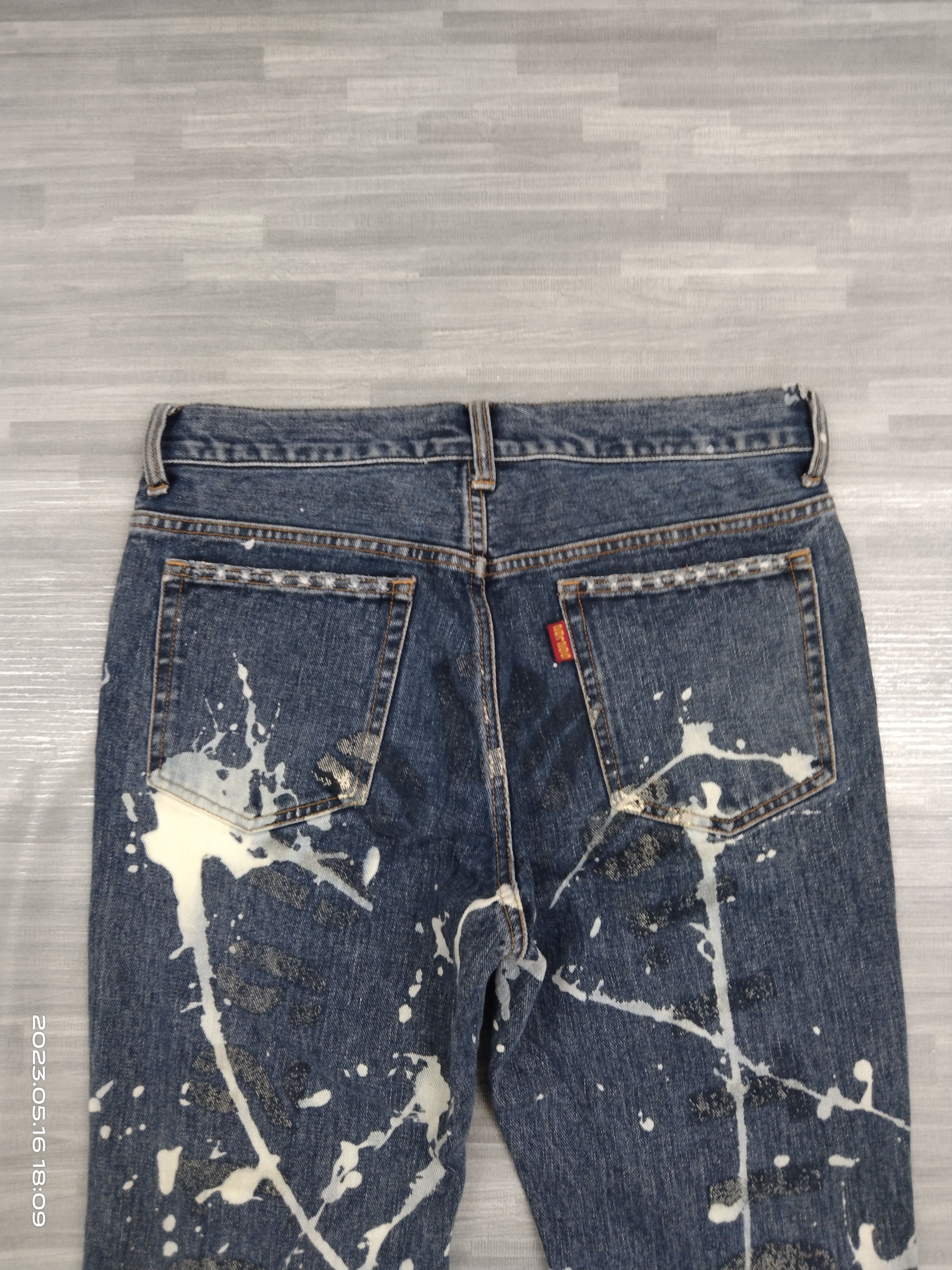 291295=Homme BLEACHED 291295-HOME DENIM PANTS Size US 29 - 5 Thumbnail