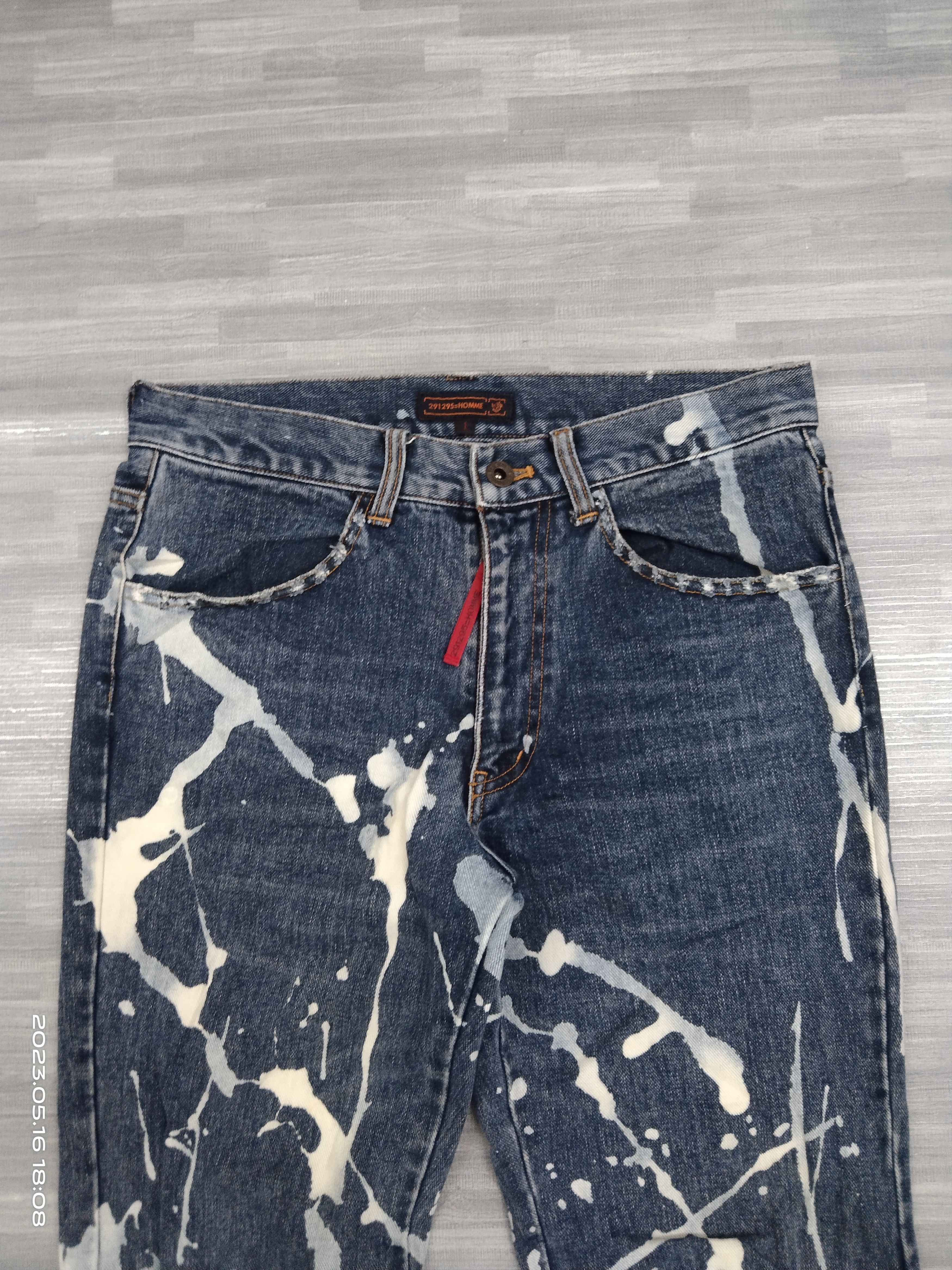 291295=Homme BLEACHED 291295-HOME DENIM PANTS Size US 29 - 4 Thumbnail