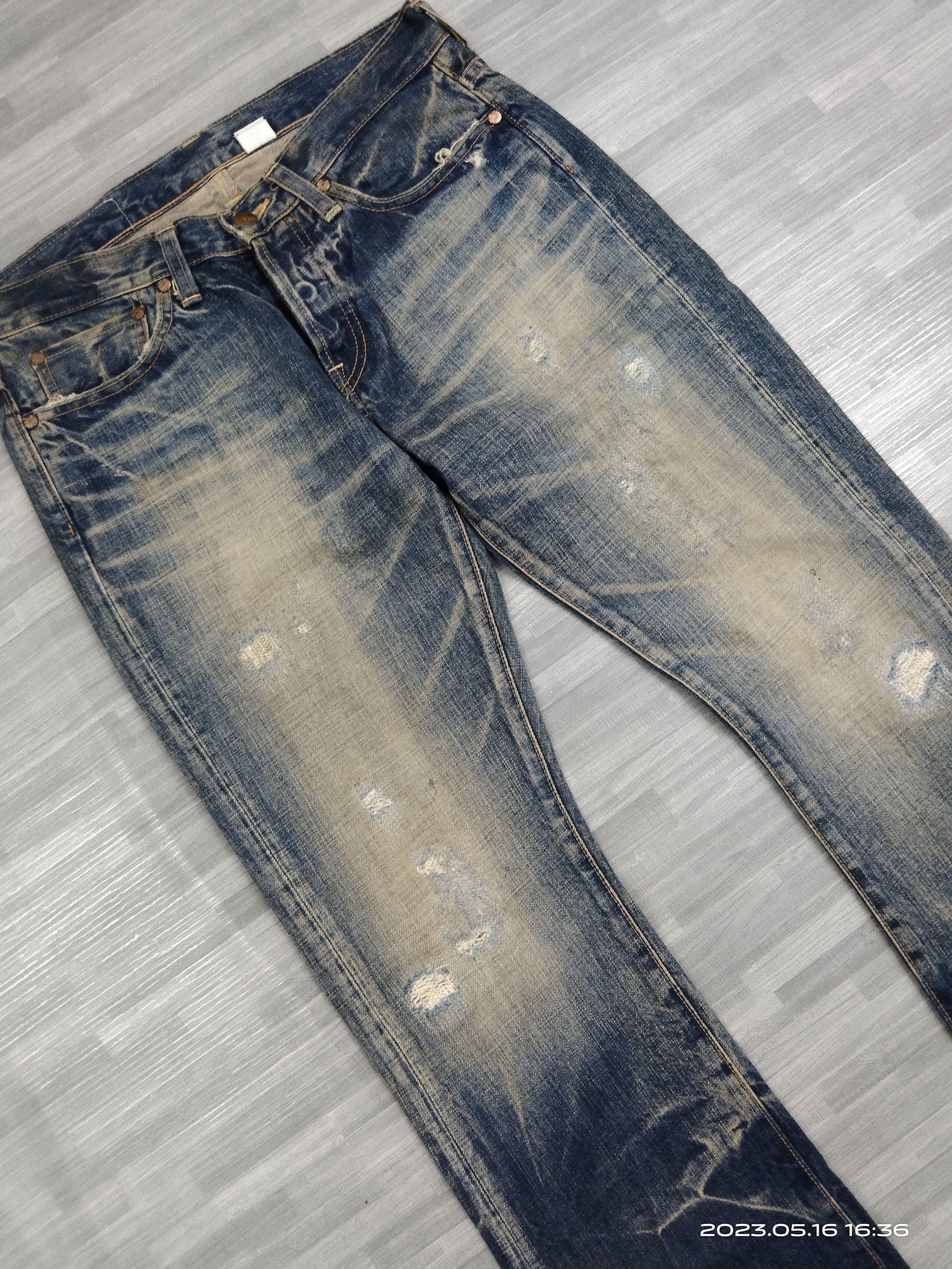 Japanese Brand FLARE SICK RIVET&BLUE DENIM PANTS Size US 30 / EU 46 - 6 Thumbnail
