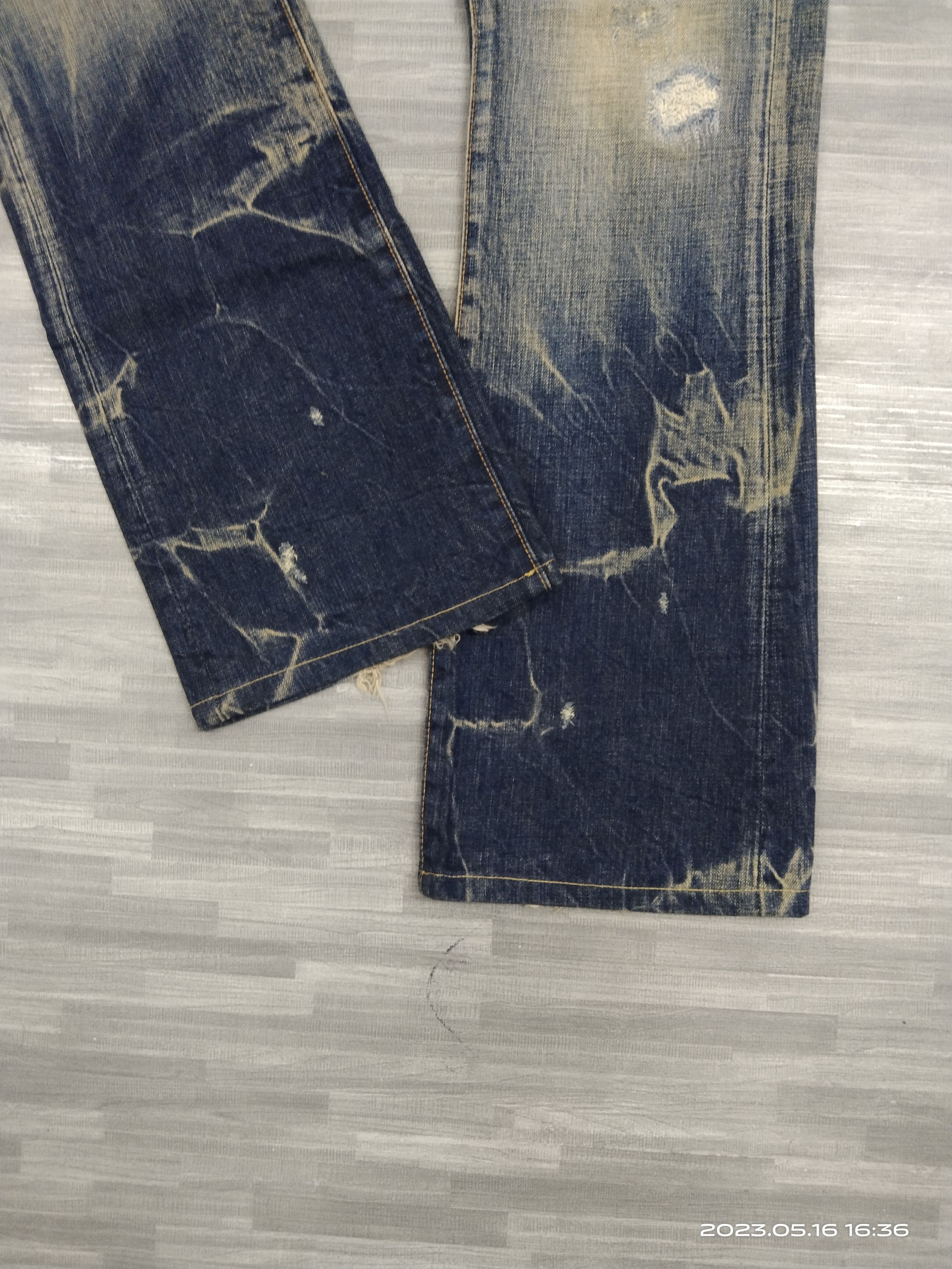 Japanese Brand FLARE SICK RIVET&BLUE DENIM PANTS Size US 30 / EU 46 - 8 Thumbnail