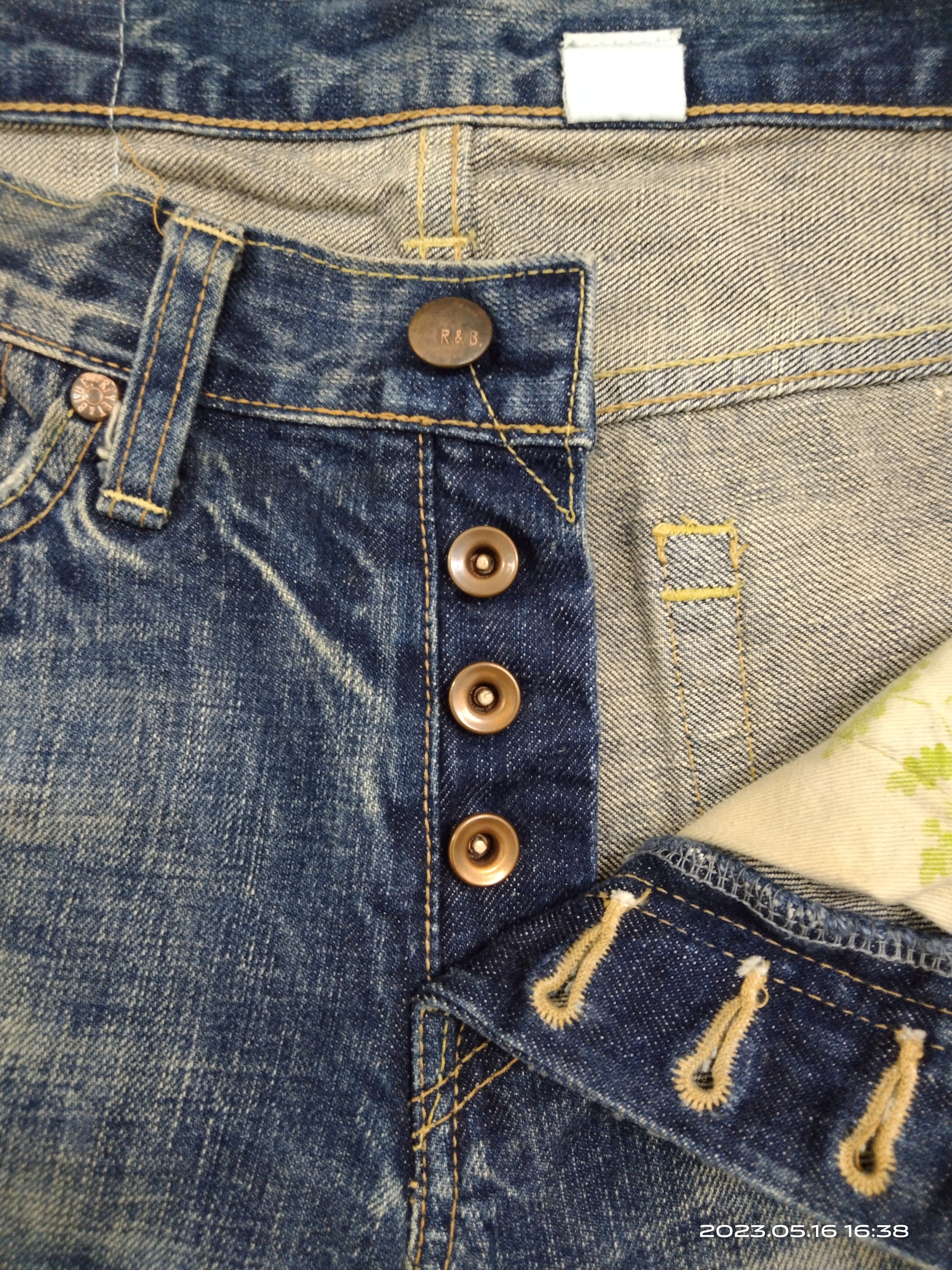 Japanese Brand FLARE SICK RIVET&BLUE DENIM PANTS Size US 30 / EU 46 - 9 Thumbnail