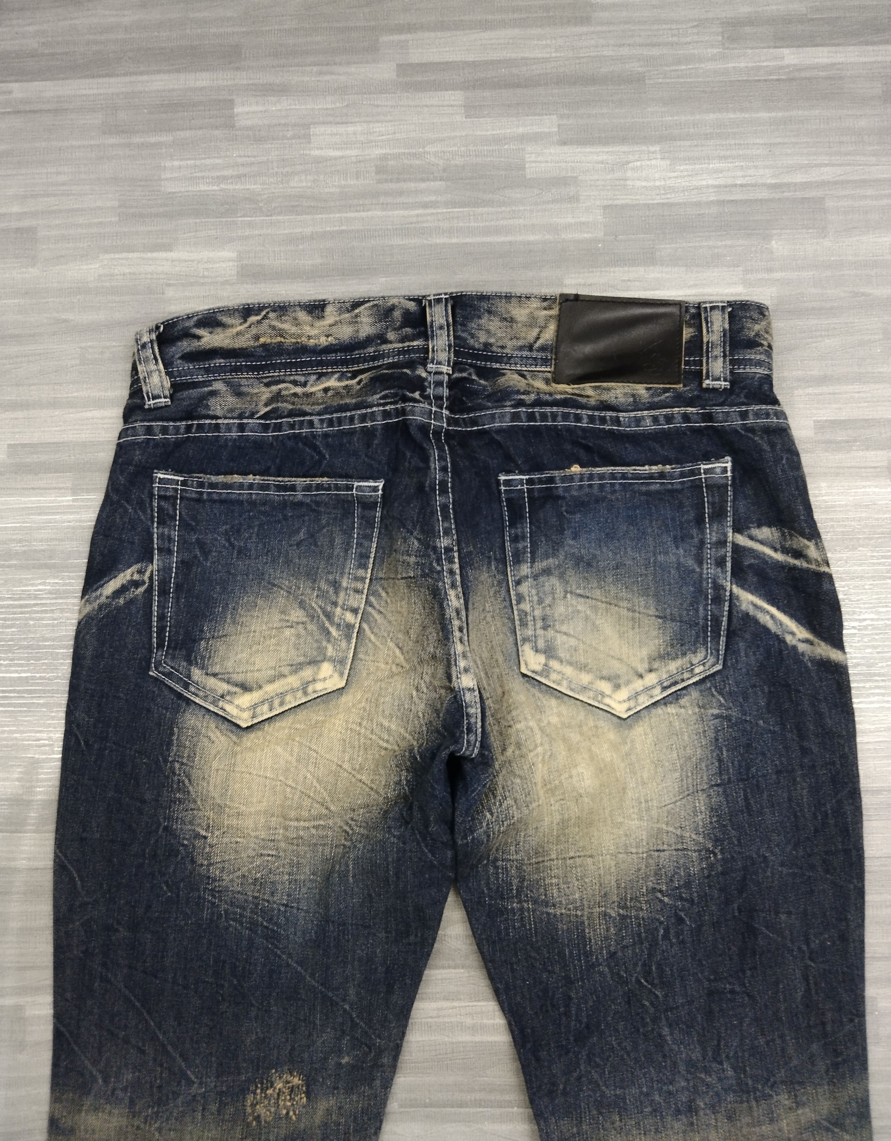Japanese Brand FLARE SICK RIPED RUSTY LA GATE DENIM PANTS Size US 30 / EU 46 - 5 Thumbnail