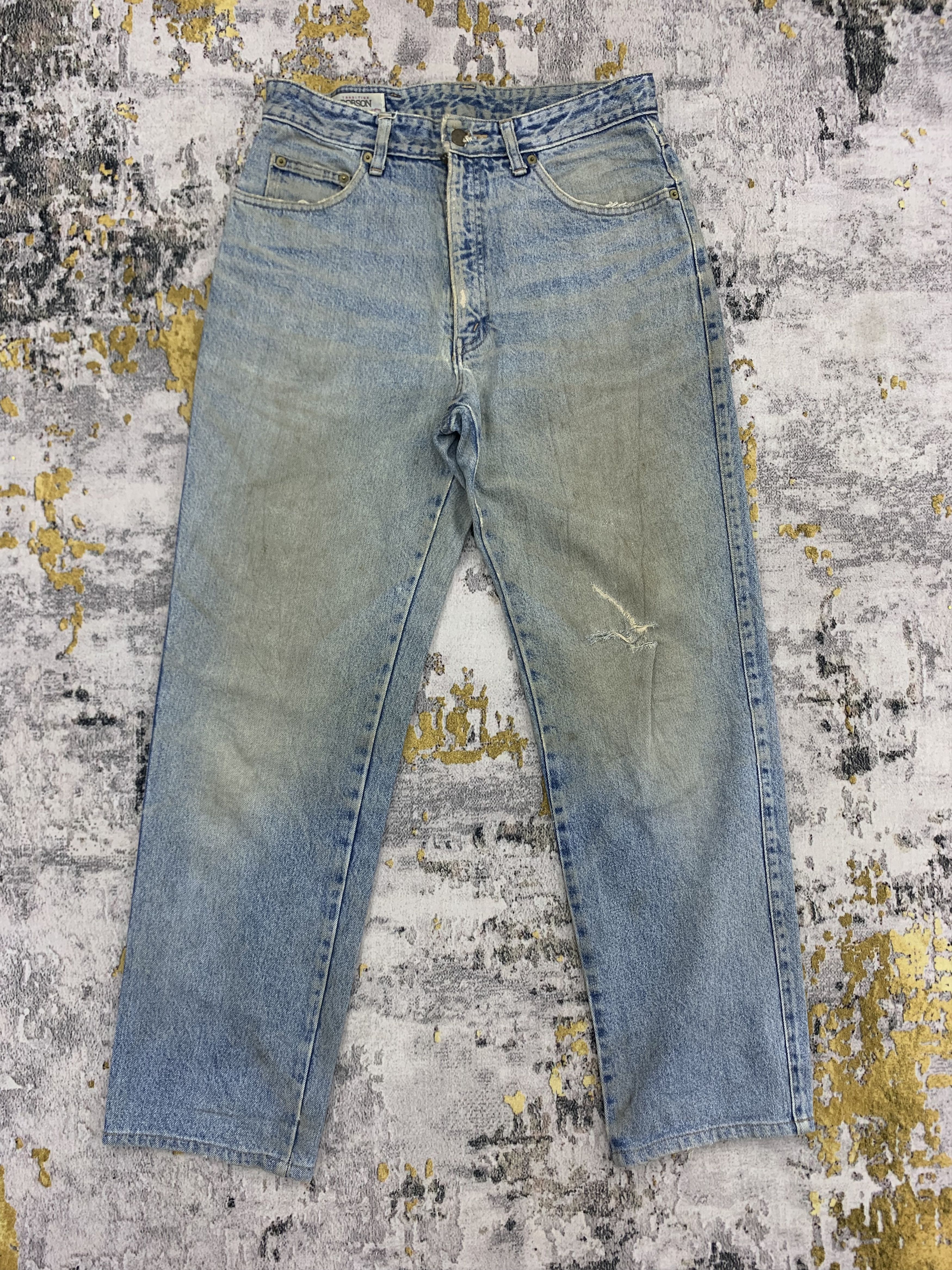 image of Distressed Denim x Vintage Bobson Denim 32X29.5 Distressed in Blue, Men's
