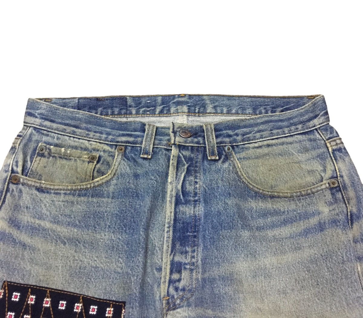 Levi's Rare Design Vintage Brand Levis 501xx Patchwork Jeans 1990s Size US 32 / EU 48 - 3 Thumbnail