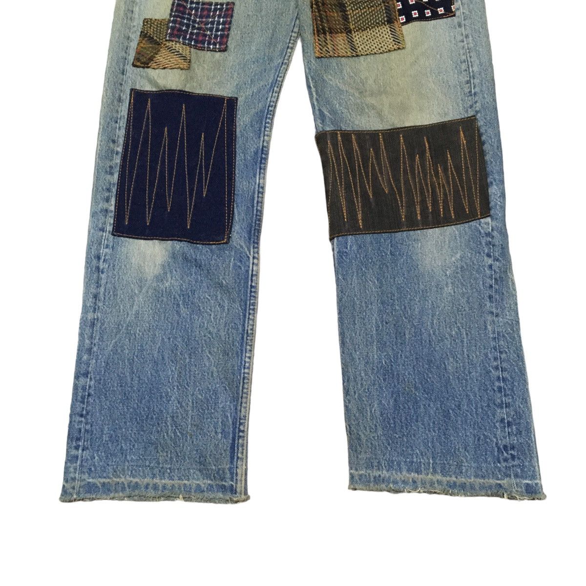 Levi's Rare Design Vintage Brand Levis 501xx Patchwork Jeans 1990s Size US 32 / EU 48 - 5 Thumbnail