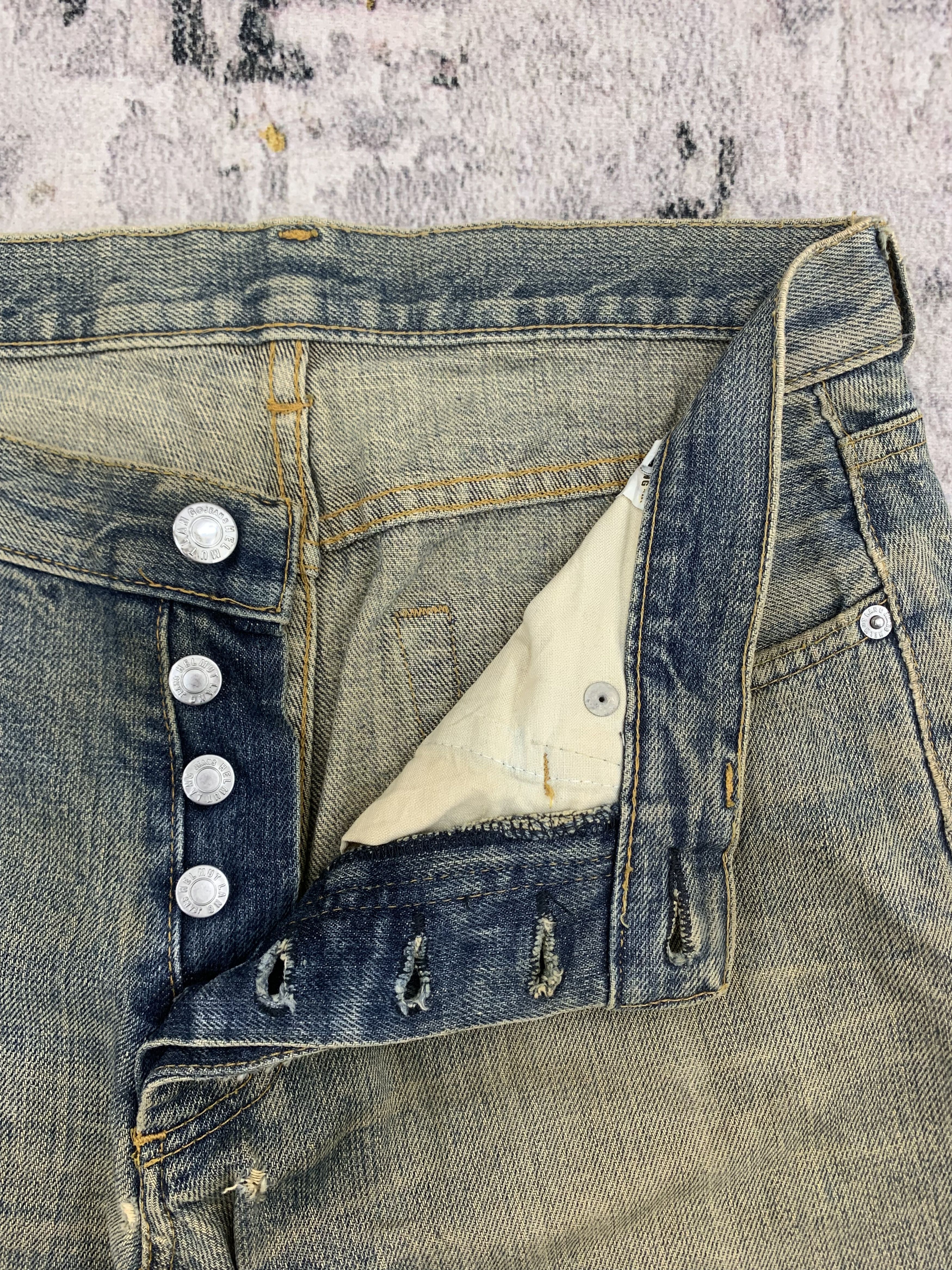Japanese Brand Vintage Denim 29x33.5 Distressed Faded Dirty Size US 29 - 3 Thumbnail