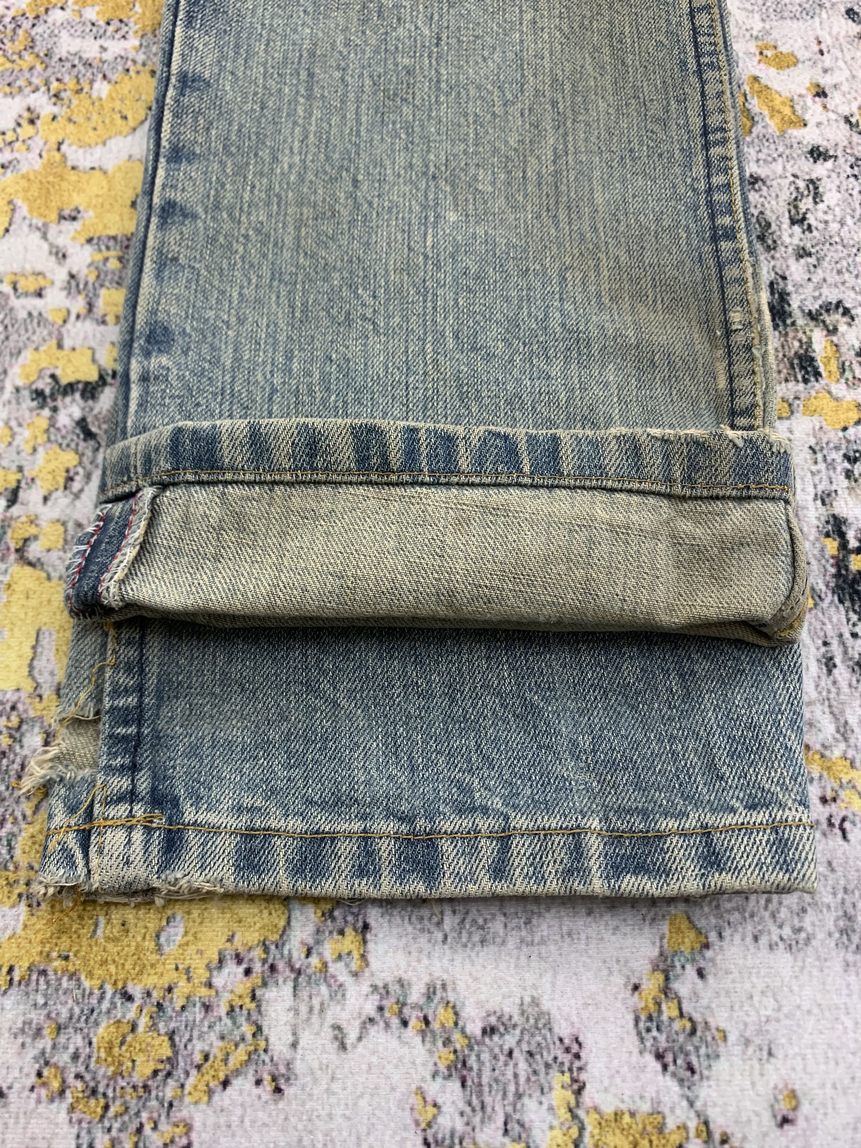 Japanese Brand Vintage Denim 29x33.5 Distressed Faded Dirty Size US 29 - 12 Thumbnail
