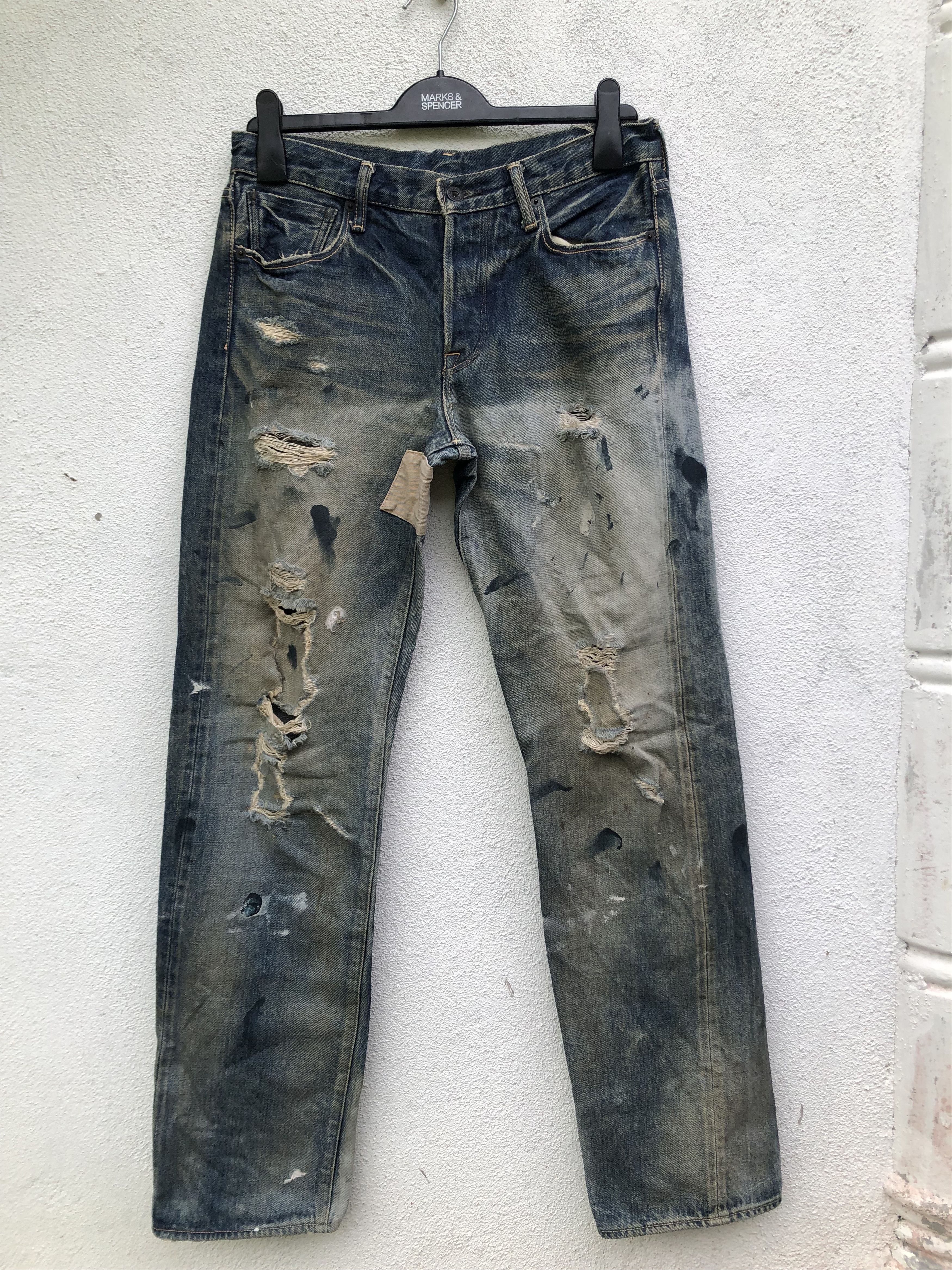 KURO Vintage Kuro Painter Distressed Selvedge Denim Pants Size US 30 / EU 46 - 1 Thumbnail