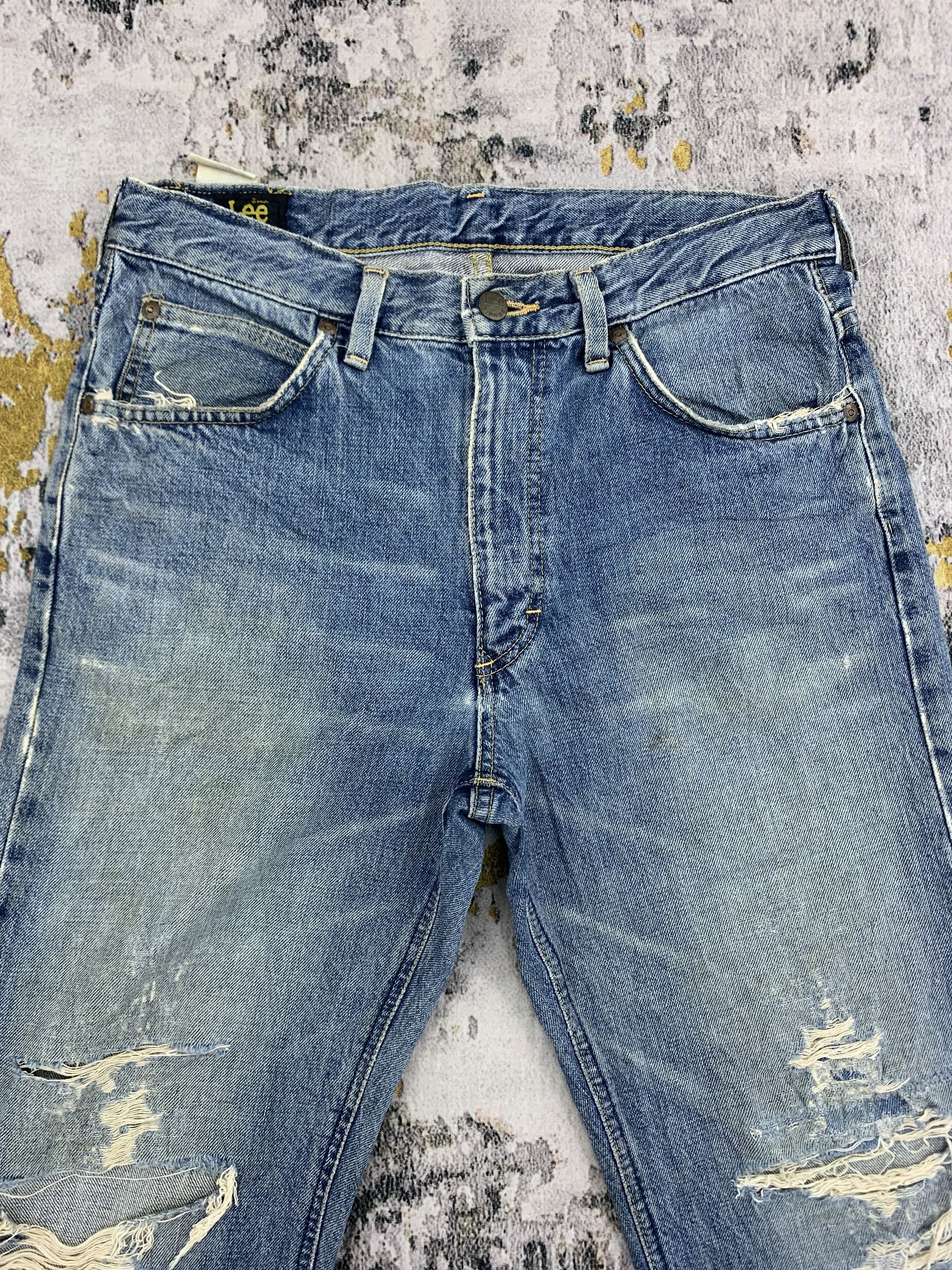 Lee Vintage Lee Denim 29x29.5 Distressed Faded Size US 29 - 2 Thumbnail