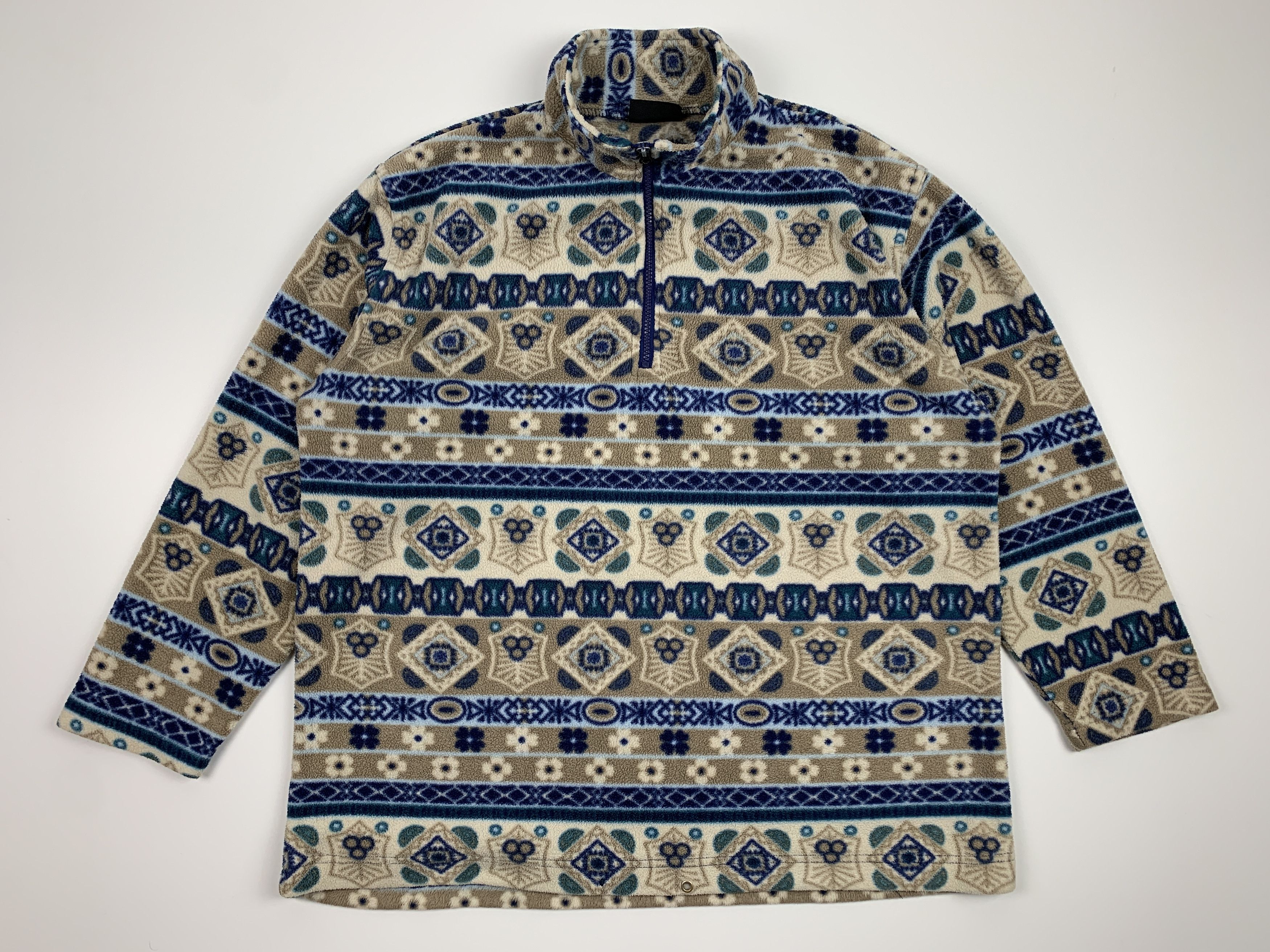 Polartec × Vintage Vintage 90s Aztec Fleece Jacket Polartec Sweater Sz L-XL Size US L / EU 52-54 / 3 - 1 Thumbnail
