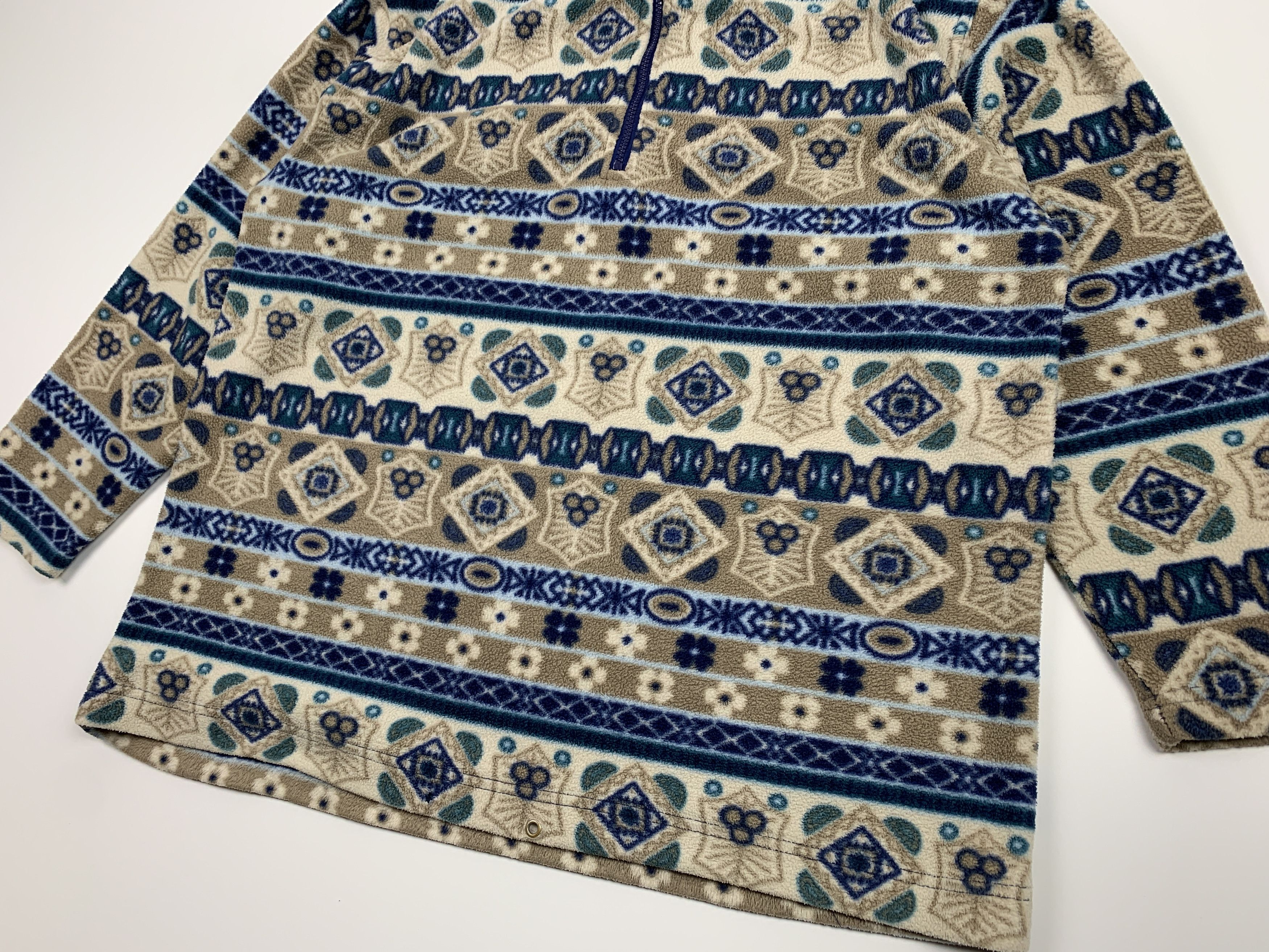 Polartec × Vintage Vintage 90s Aztec Fleece Jacket Polartec Sweater Sz L-XL Size US L / EU 52-54 / 3 - 3 Thumbnail