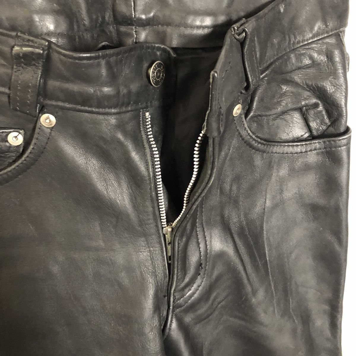 Schott Schott Leather Trousers Pants Cafe Racer Punk Rockabilly Size US 28 / EU 44 - 7 Thumbnail