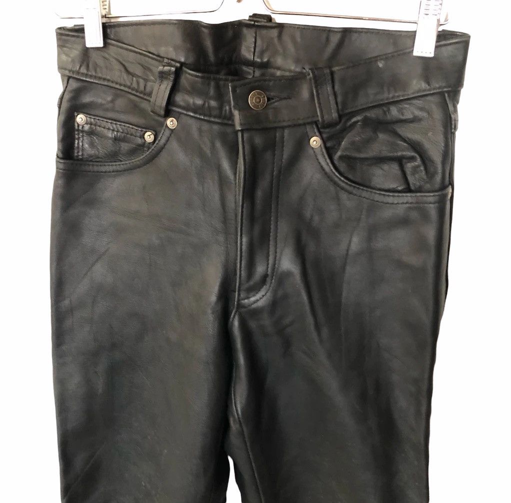 Schott Schott Leather Trousers Pants Cafe Racer Punk Rockabilly Size US 28 / EU 44 - 3 Thumbnail